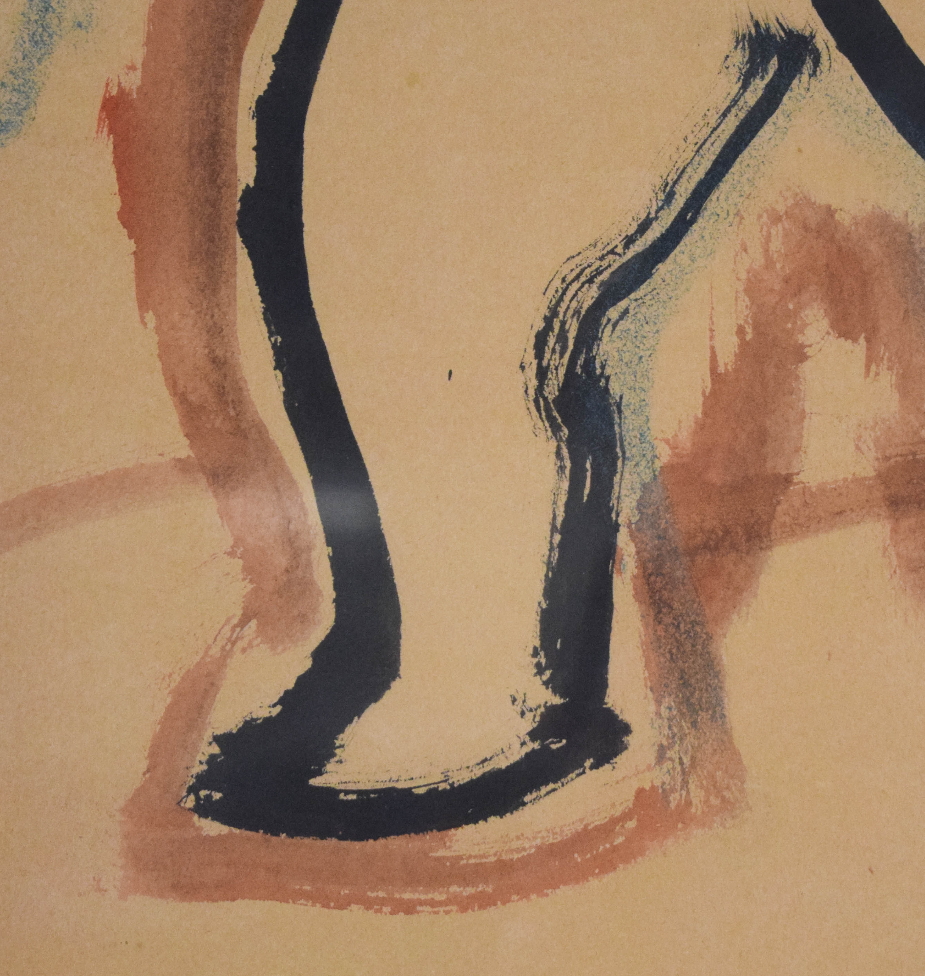 Earl Kerkam Ink and Wash on Paper Standing Female Nude