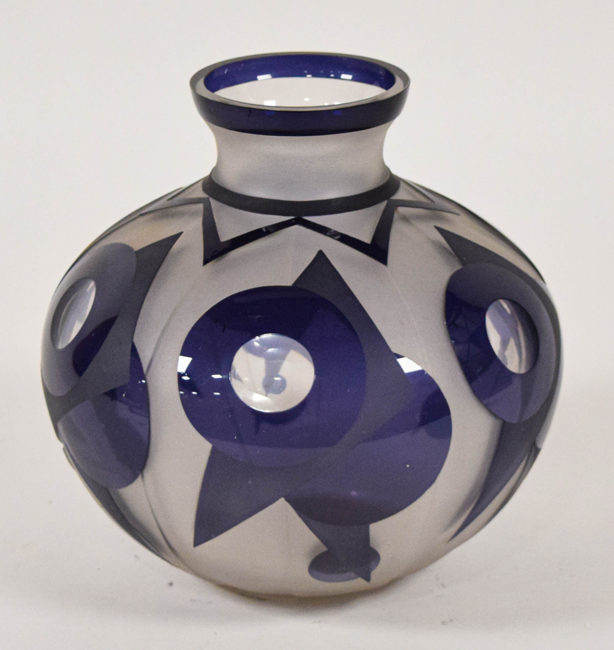 Paul Bernard Gobena Art Deco Acid Etched Cameo Glass Vase