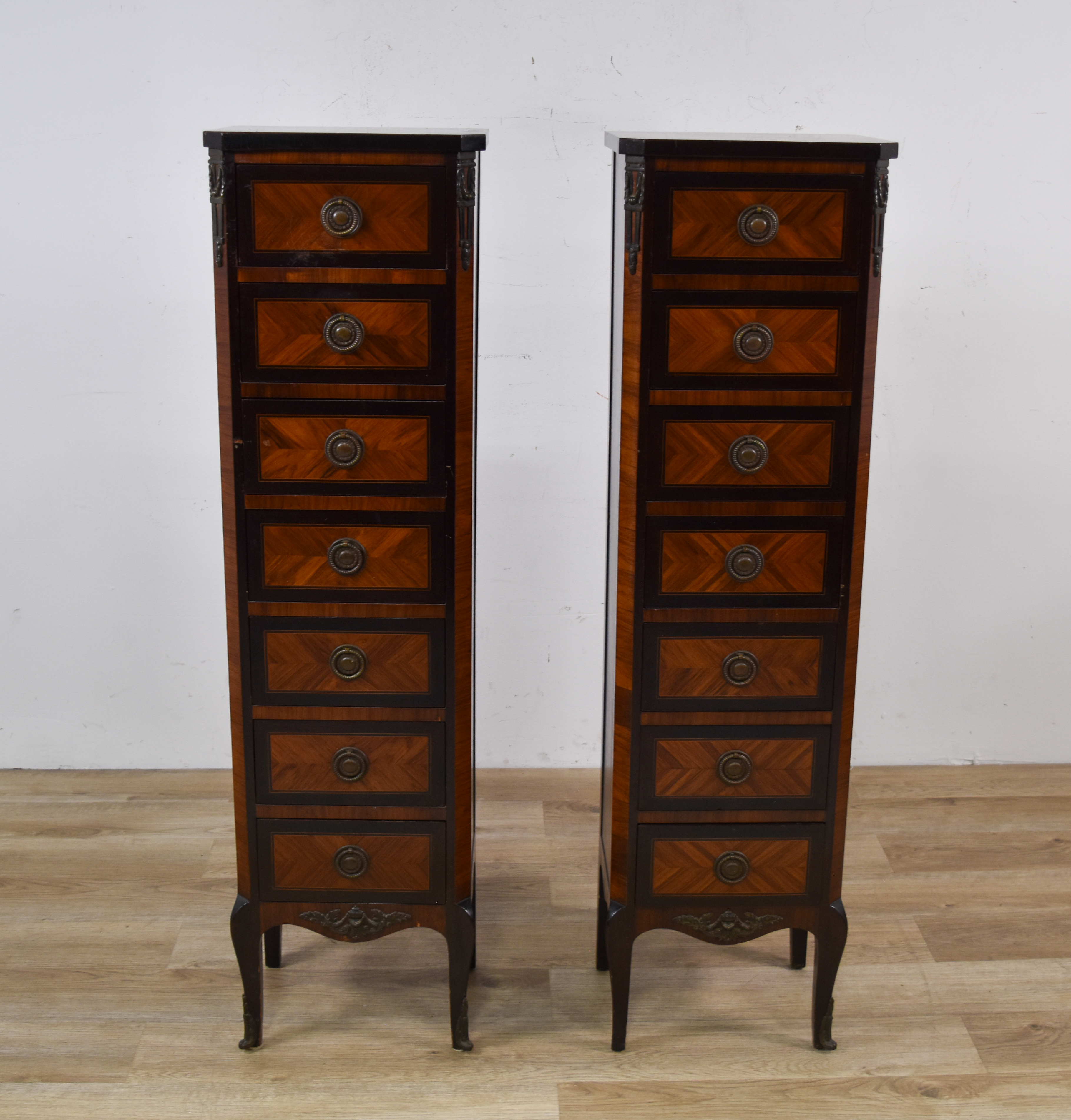 A Pair of John Widdicomb Parquetry Semainiers