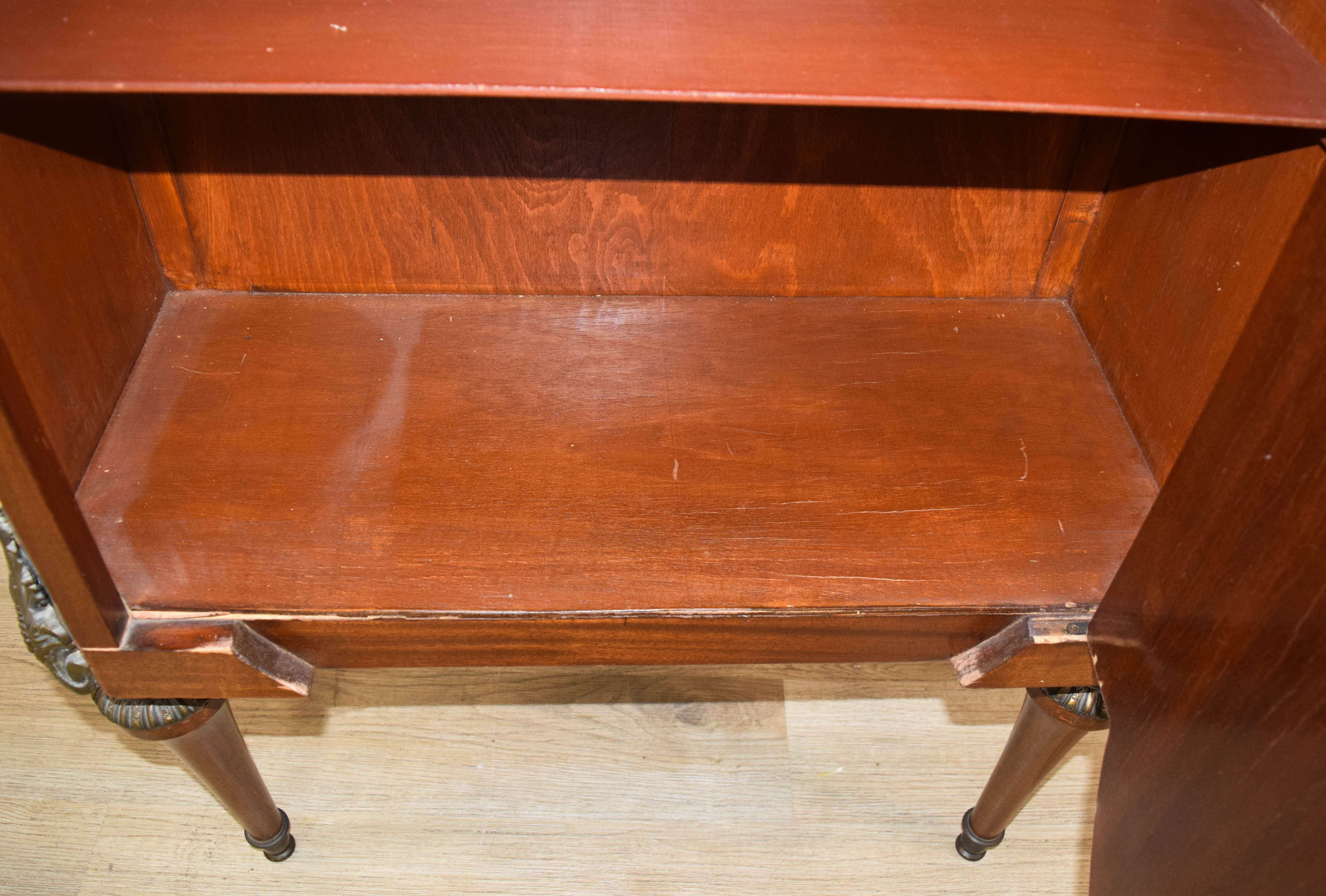 Napoleon III Style Marquetry and Marble Top Side Cabinet