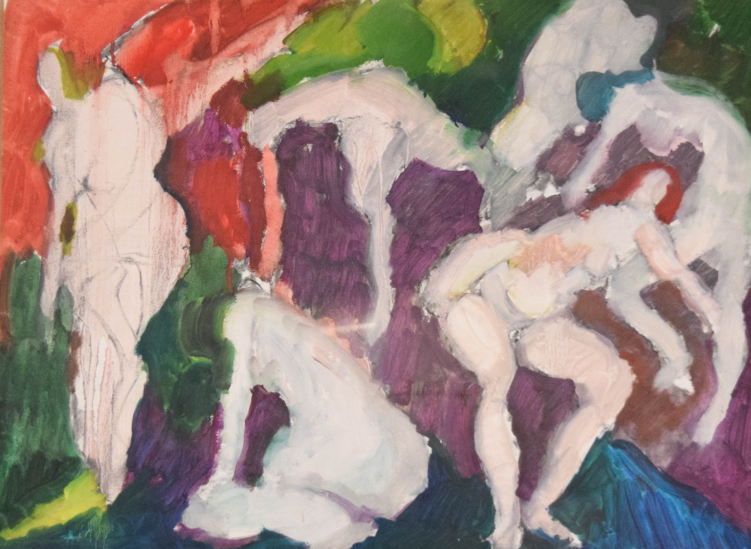 Emilio Cruz Oil on Paper Figurative Painting #24, 1962