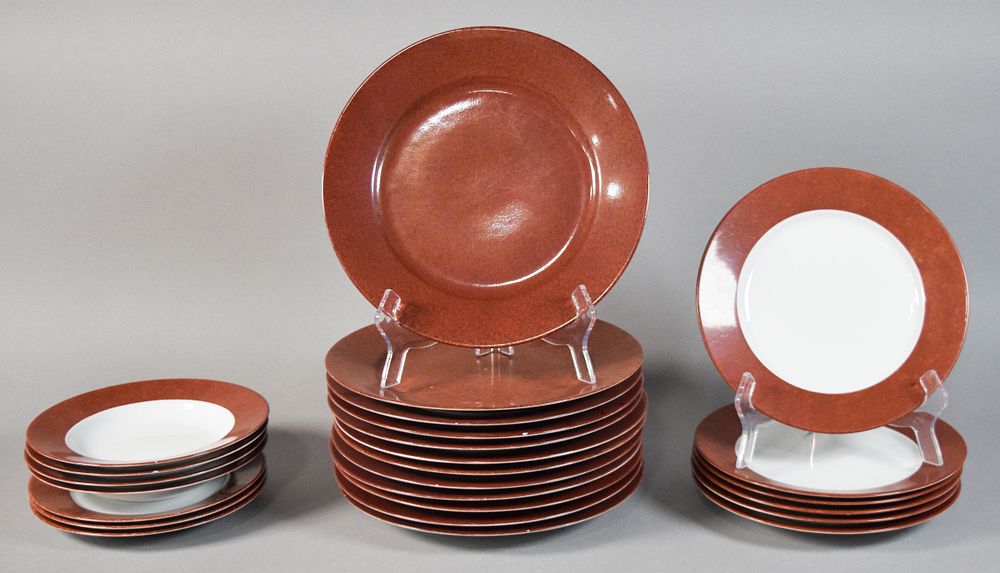 Lot 222: 25-Piece Collection of Laure Japy Limoges Dinnerware in the Les Mouchetés Pattern