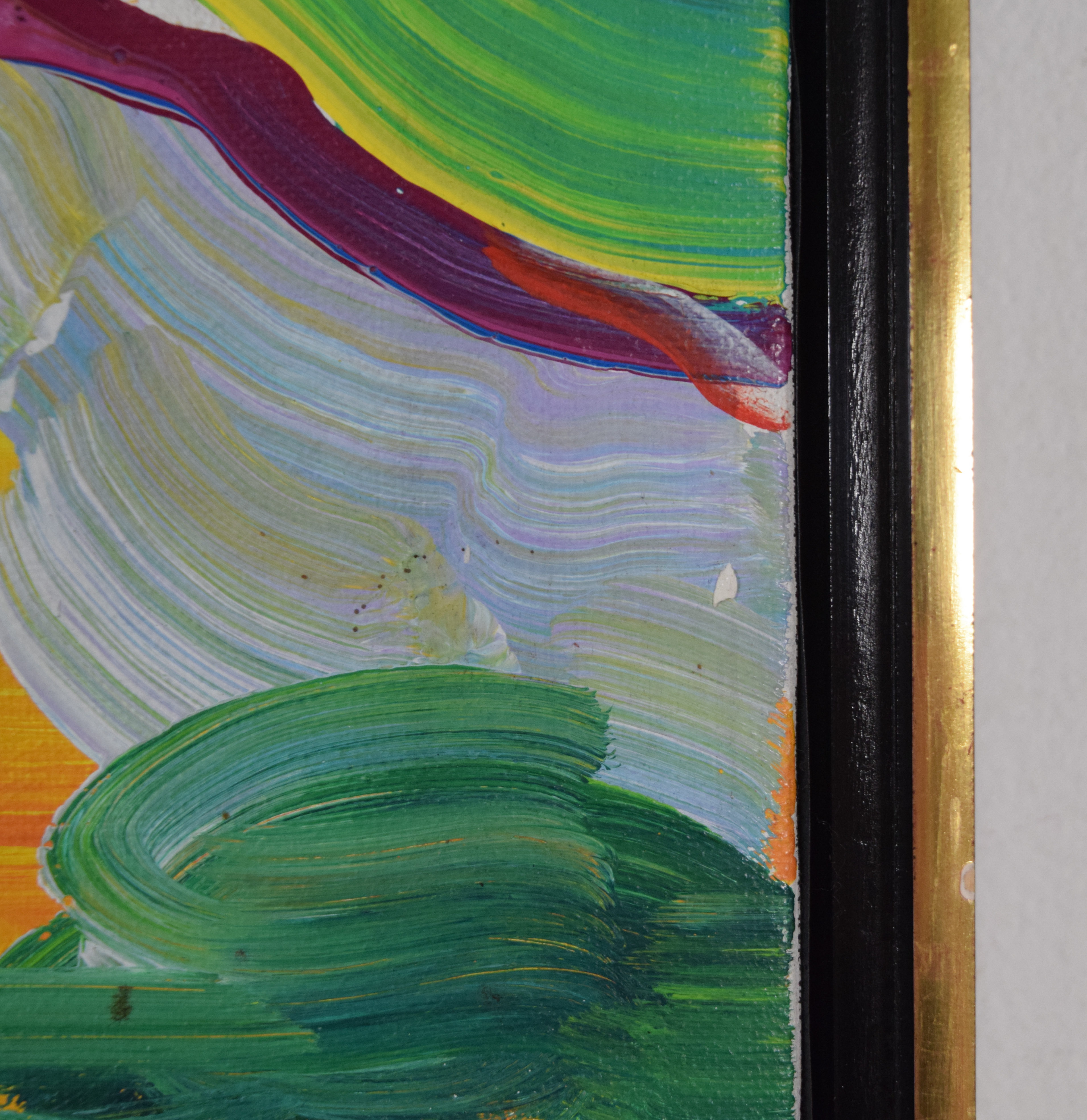 Peter Max Acrylic on Canvas Abstract Landscape, 1997