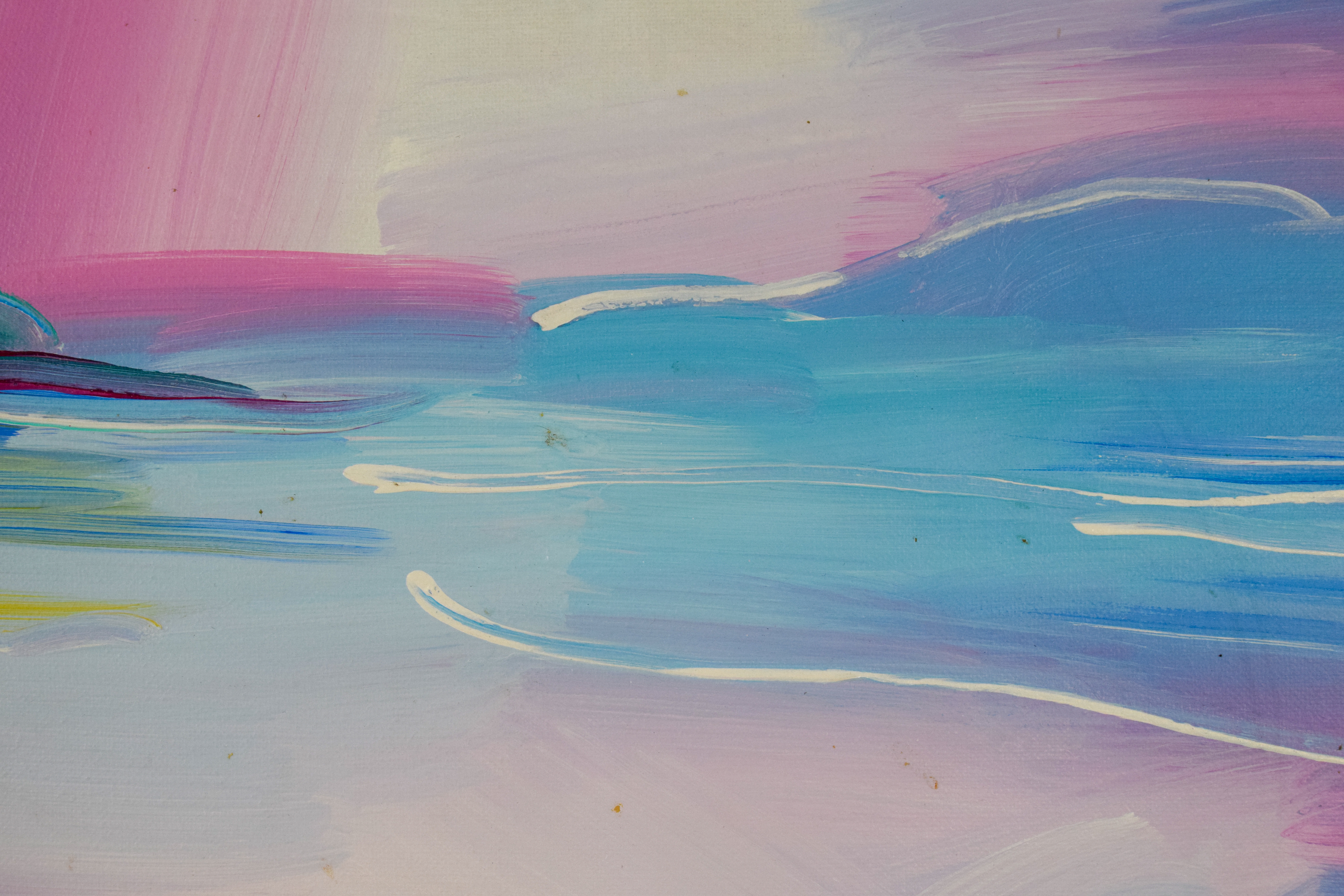 Peter Max Acrylic on Canvas Abstract Landscape, 1997
