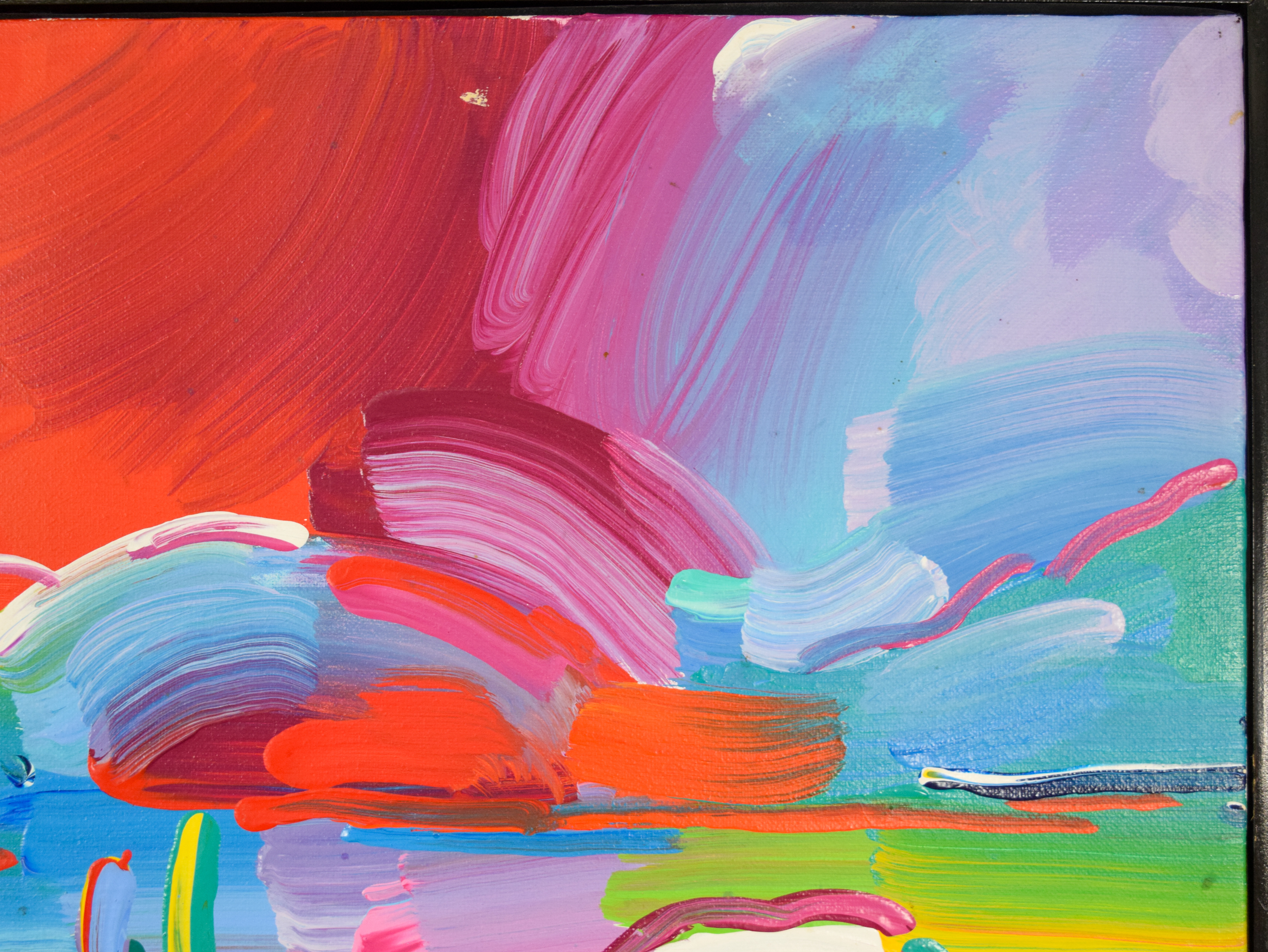 Peter Max Acrylic on Canvas Abstract Landscape, 1997
