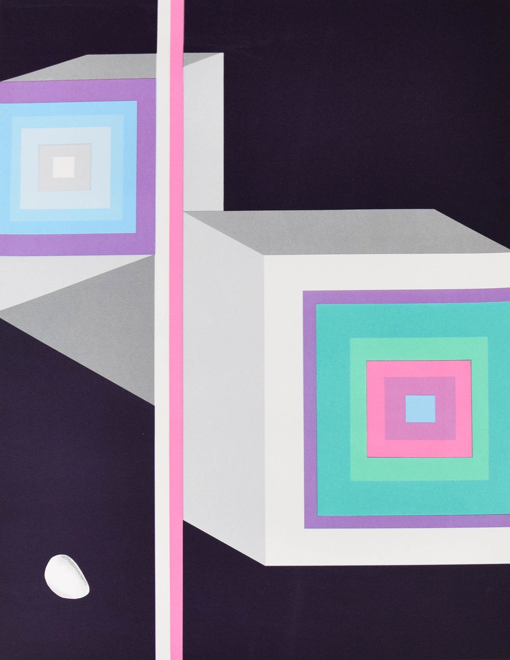 Lot 303: Robert Strimban, Lost in Time, Geometric Abstract Screenprint, 1980