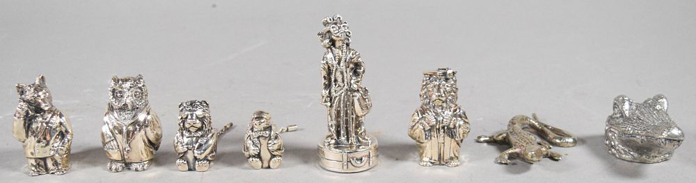Lot 283: 8 Magrino Silver Plated and Cast Pewter Animal Figurines