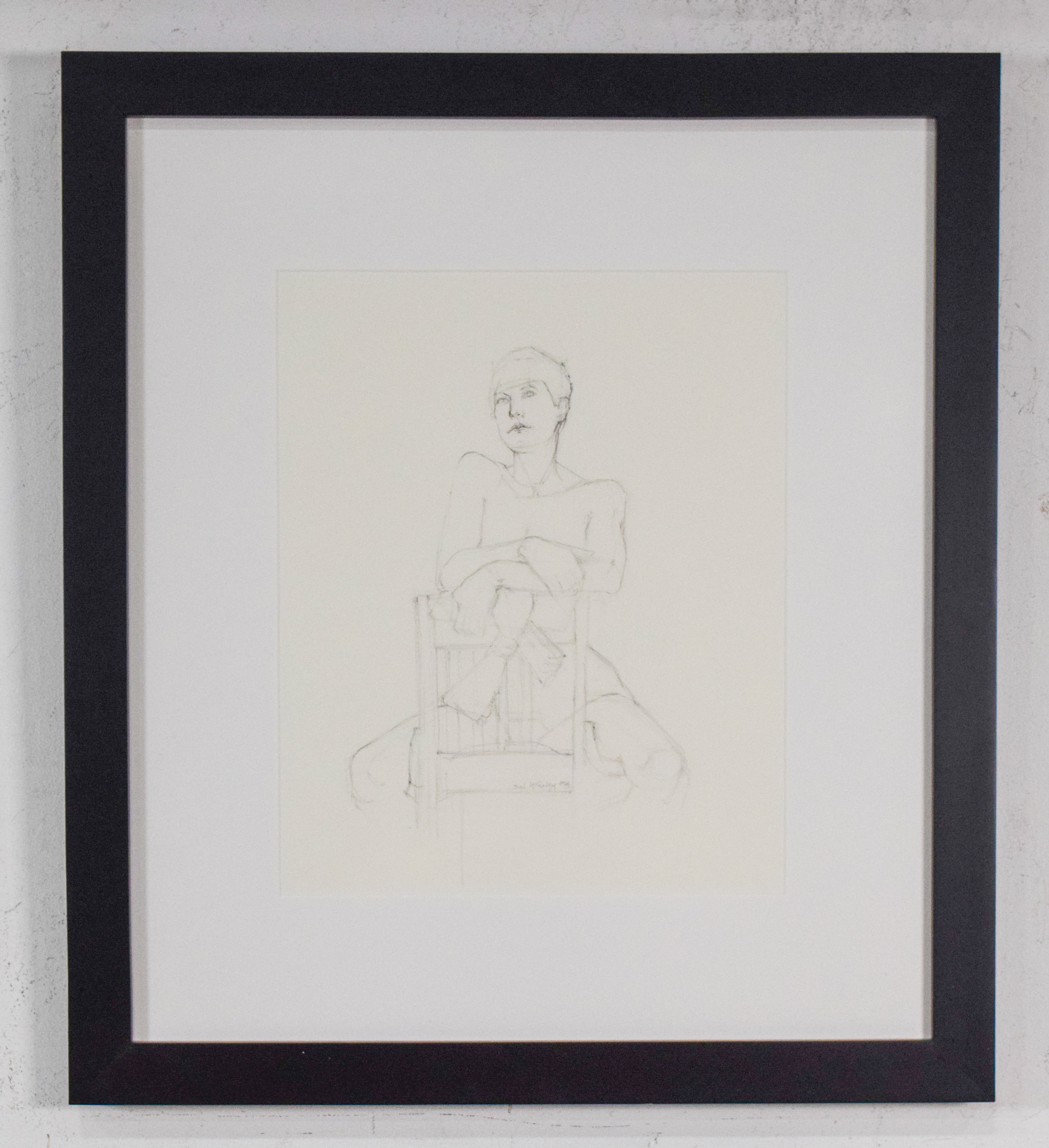 Sydney McGinley Graphite Drawing Seated Nude Figure