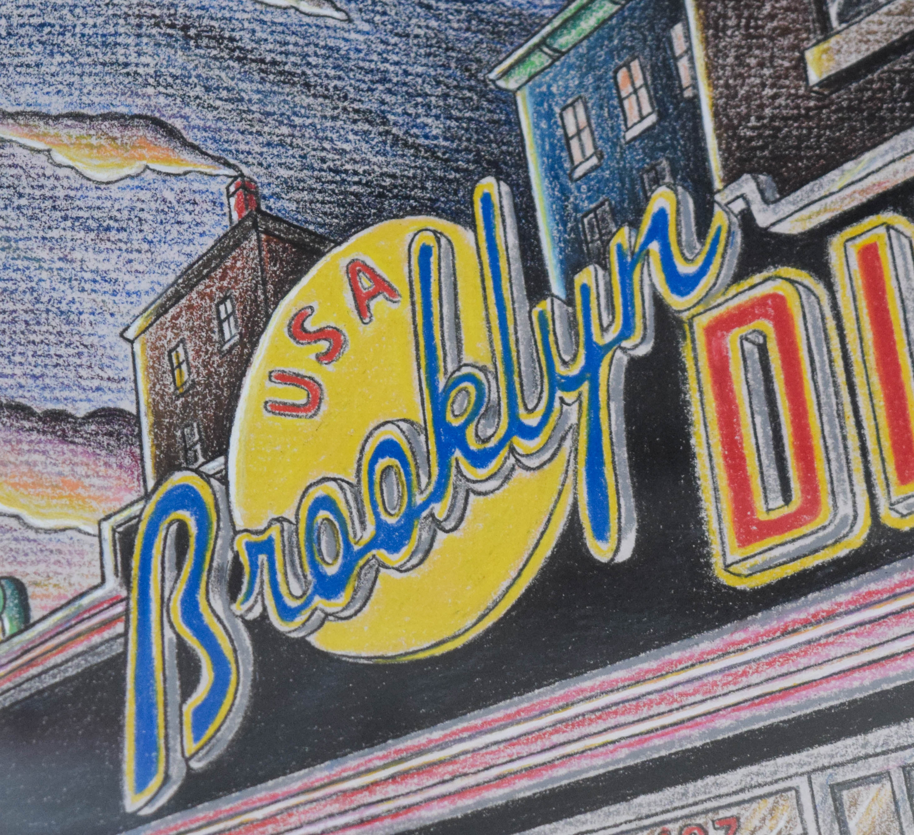 J. Chierchio Colored Pencil Drawing Brooklyn Diner