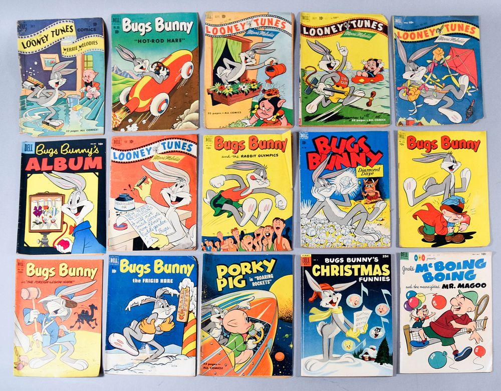 Lot 327: 15 Dell Publishing Co. Paper Comic Books Featuring Bugs Bunny and Looney Tunes