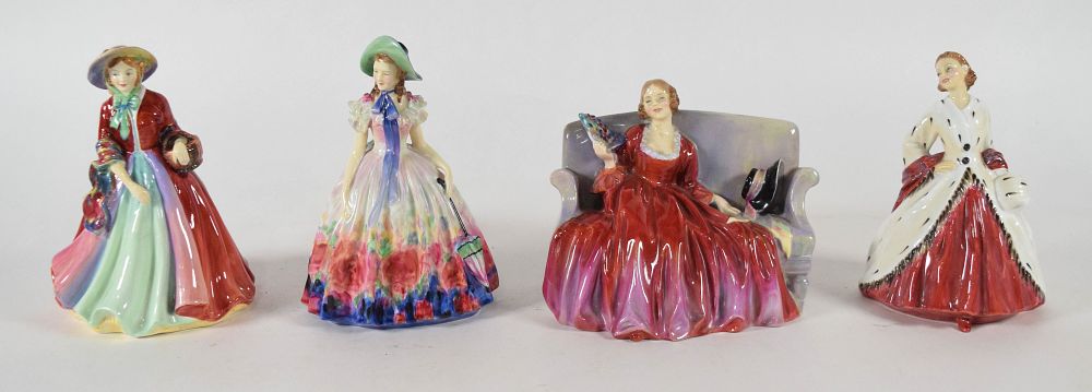 Lot 231: Group of 4 Royal Doulton and Paragon Bone China Figurines