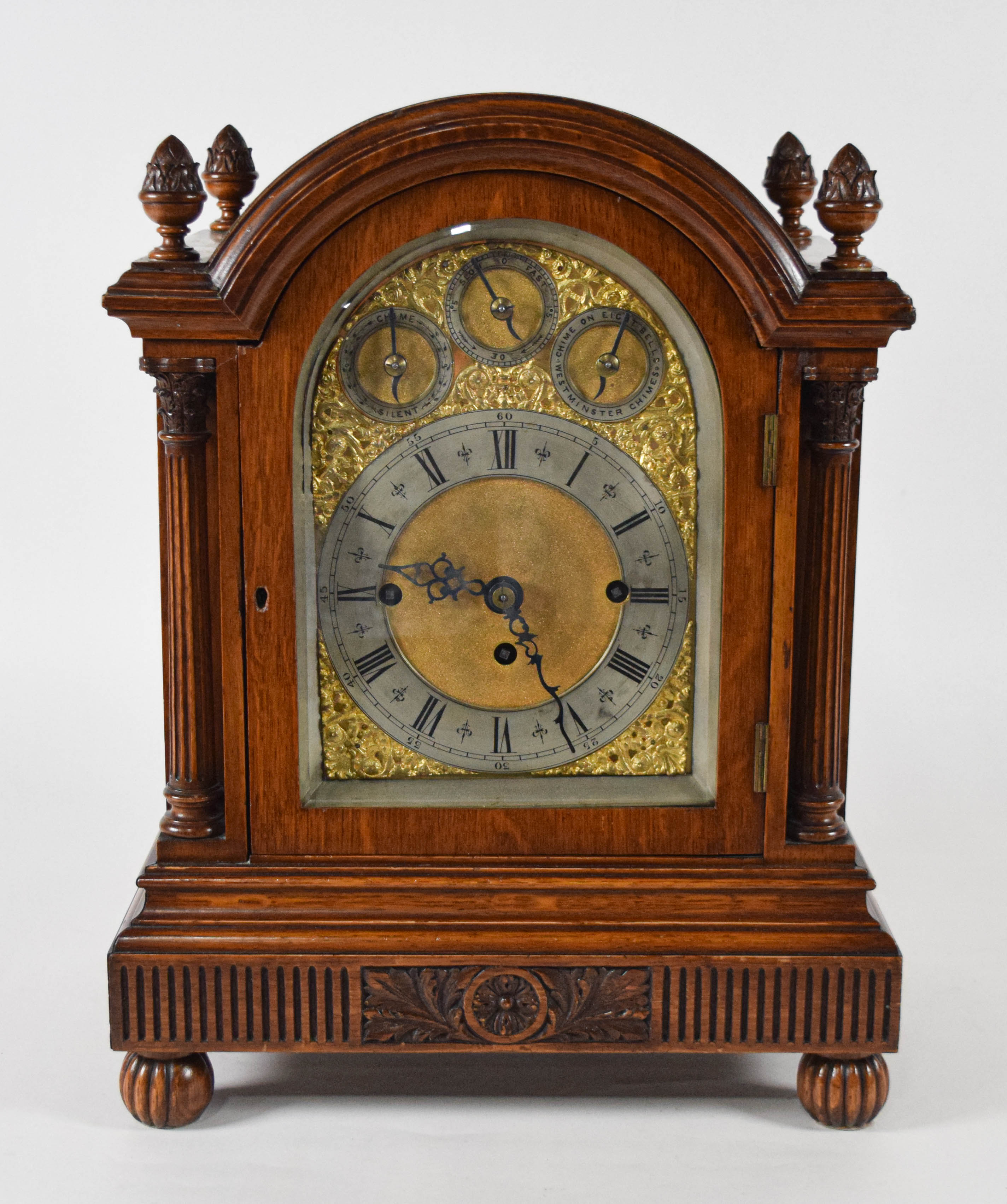 Winterhalder Style Oak Mantel Clock