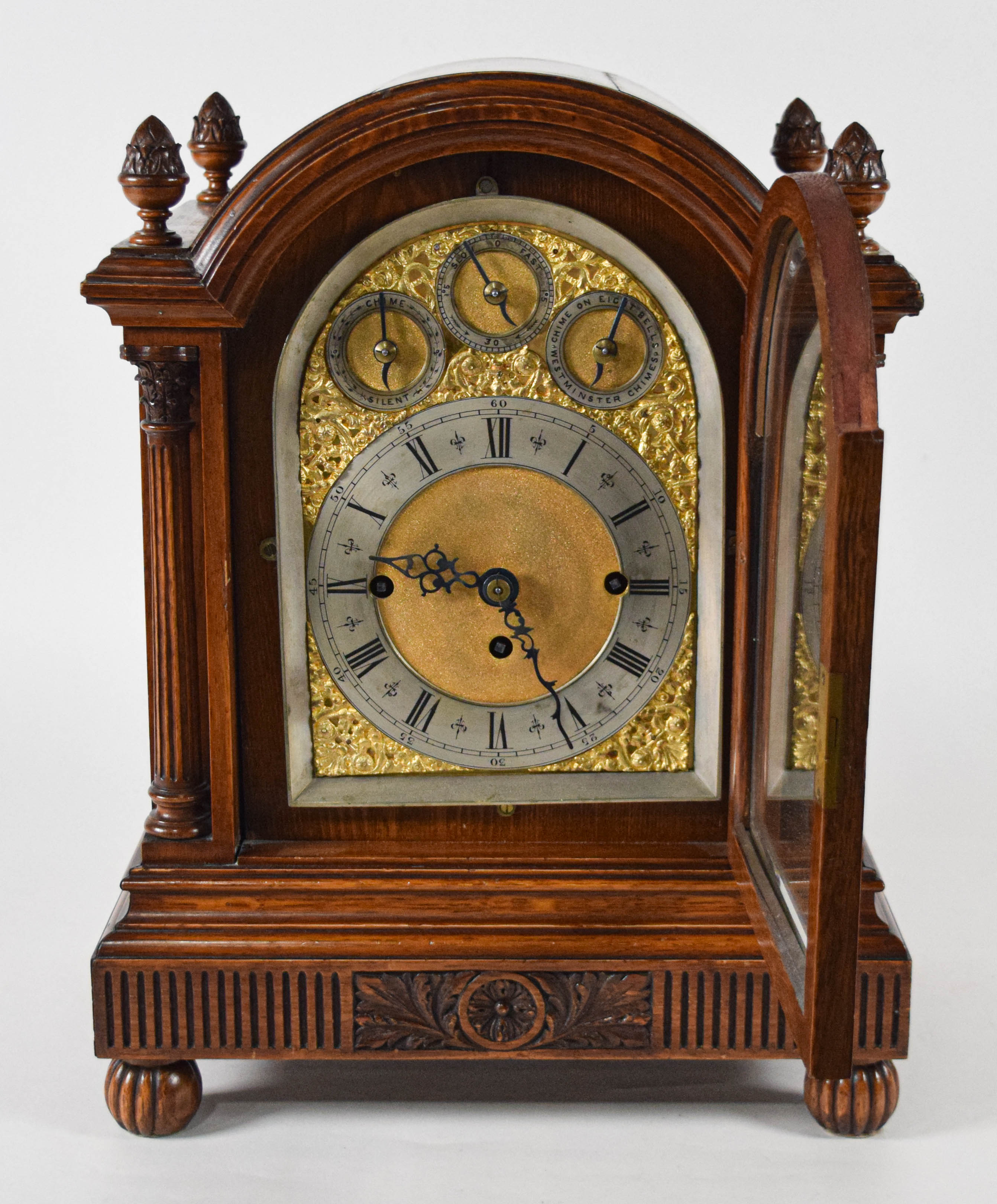 Winterhalder Style Oak Mantel Clock