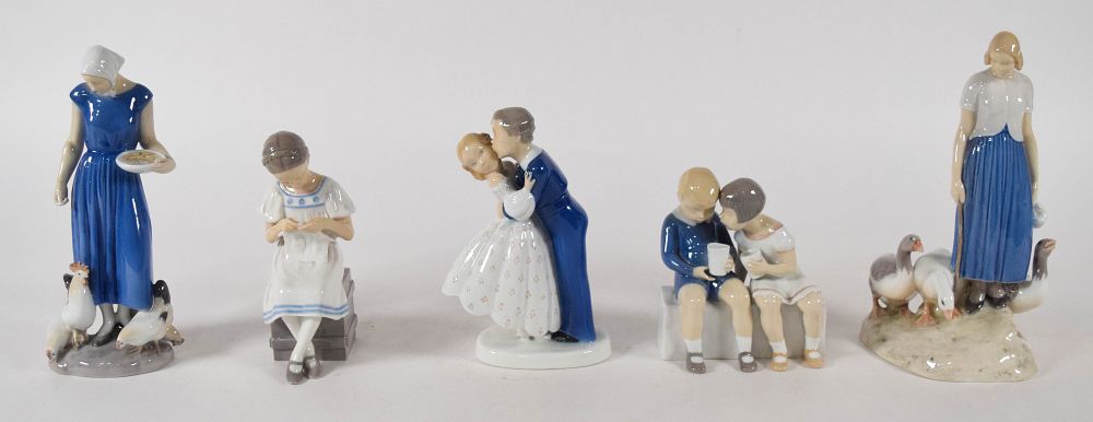 Lot 232: Group of 5 Bing & Grondahl Porcelain Figurines
