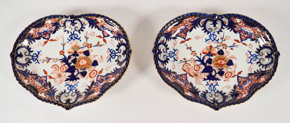 Lot 218: Pair of Bloor Derby Porcelain Heart Shaped Dishes