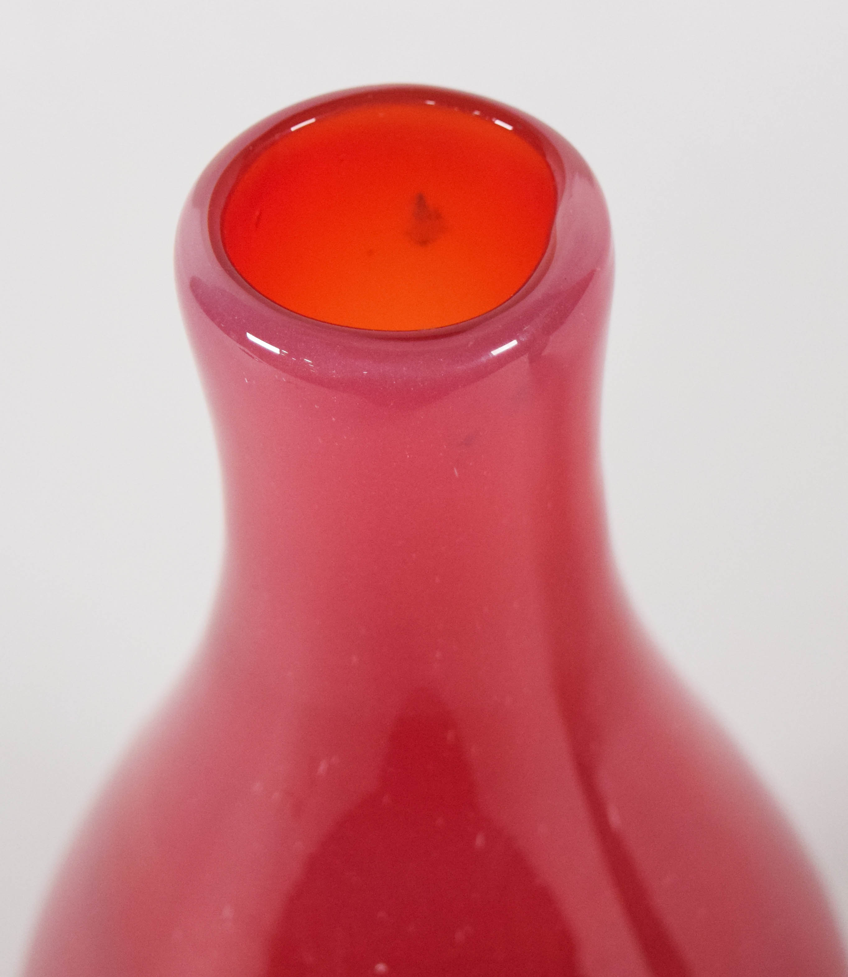 Pair of Large Hand-Blown Murano Style Art Glass Vases