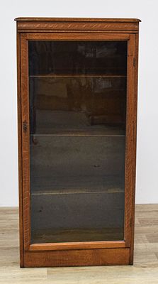 American Quartersawn Oak and Bird's-Eye Maple Single-Door Bookcase. An American early 