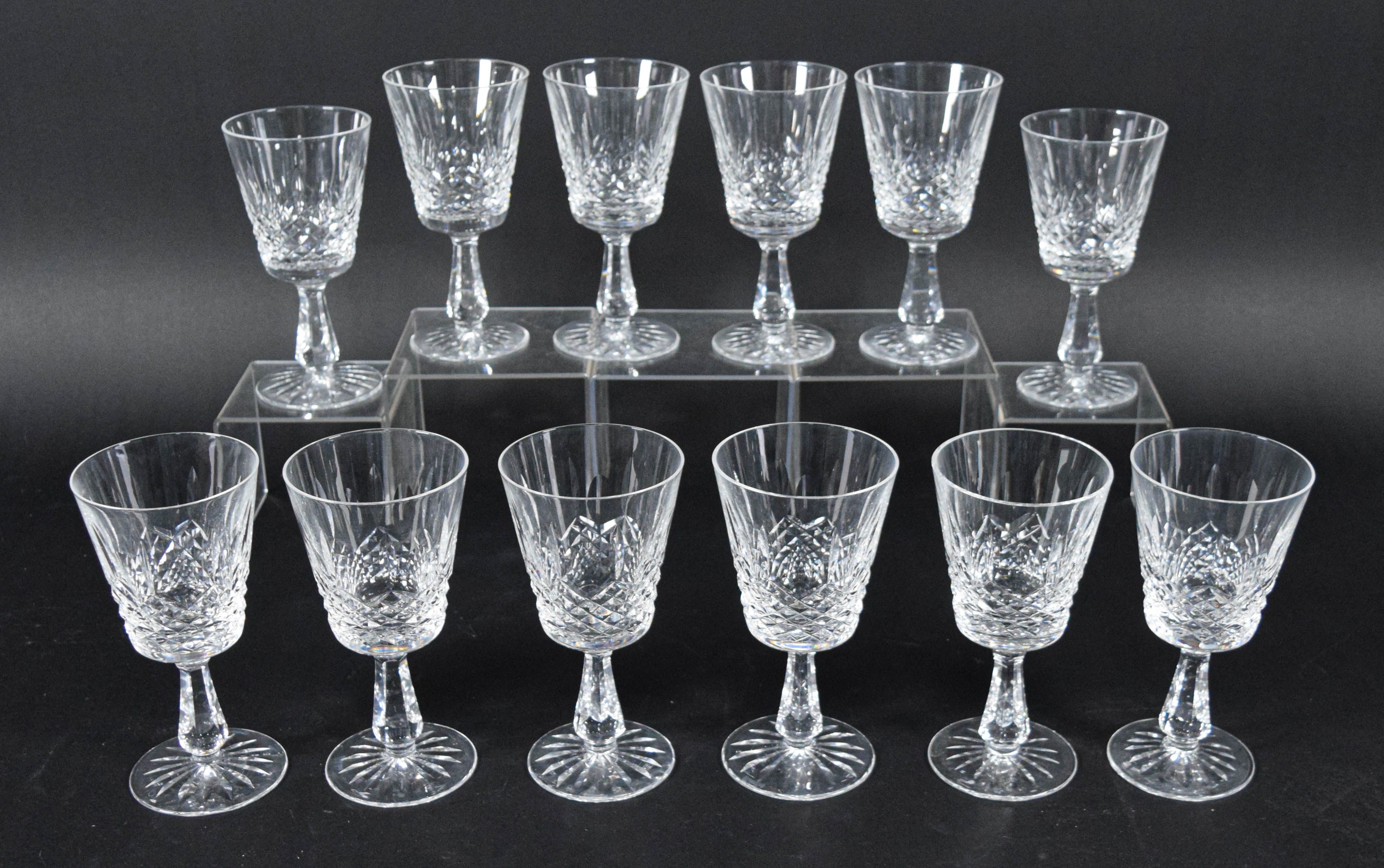 12 Waterford Crystal Kenmare Pattern Water Goblets