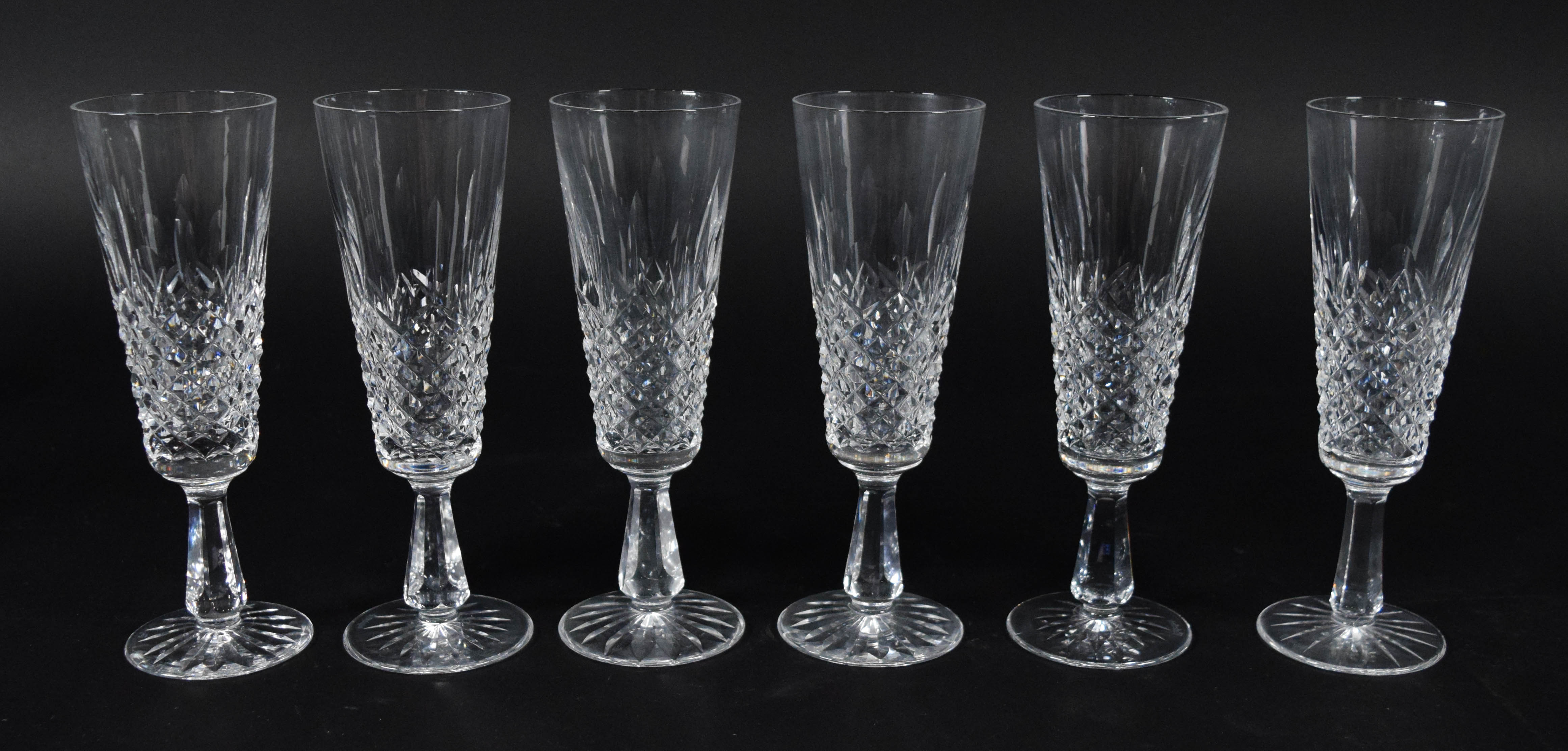 12 Waterford Crystal Kenmare Pattern Champagne Flutes