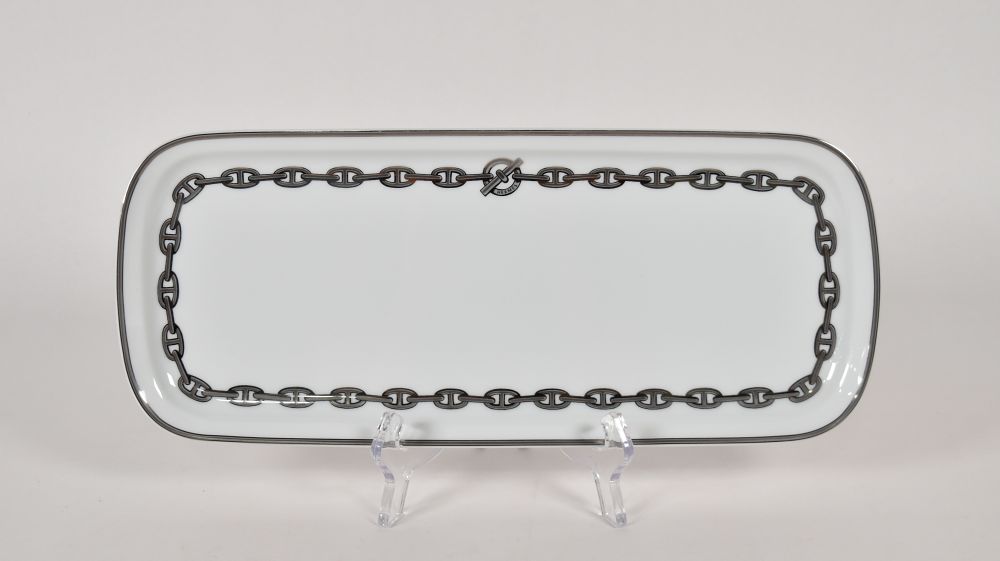 Lot 213: Hermes Chaine d'Ancre Porcelain Rectangular Tray