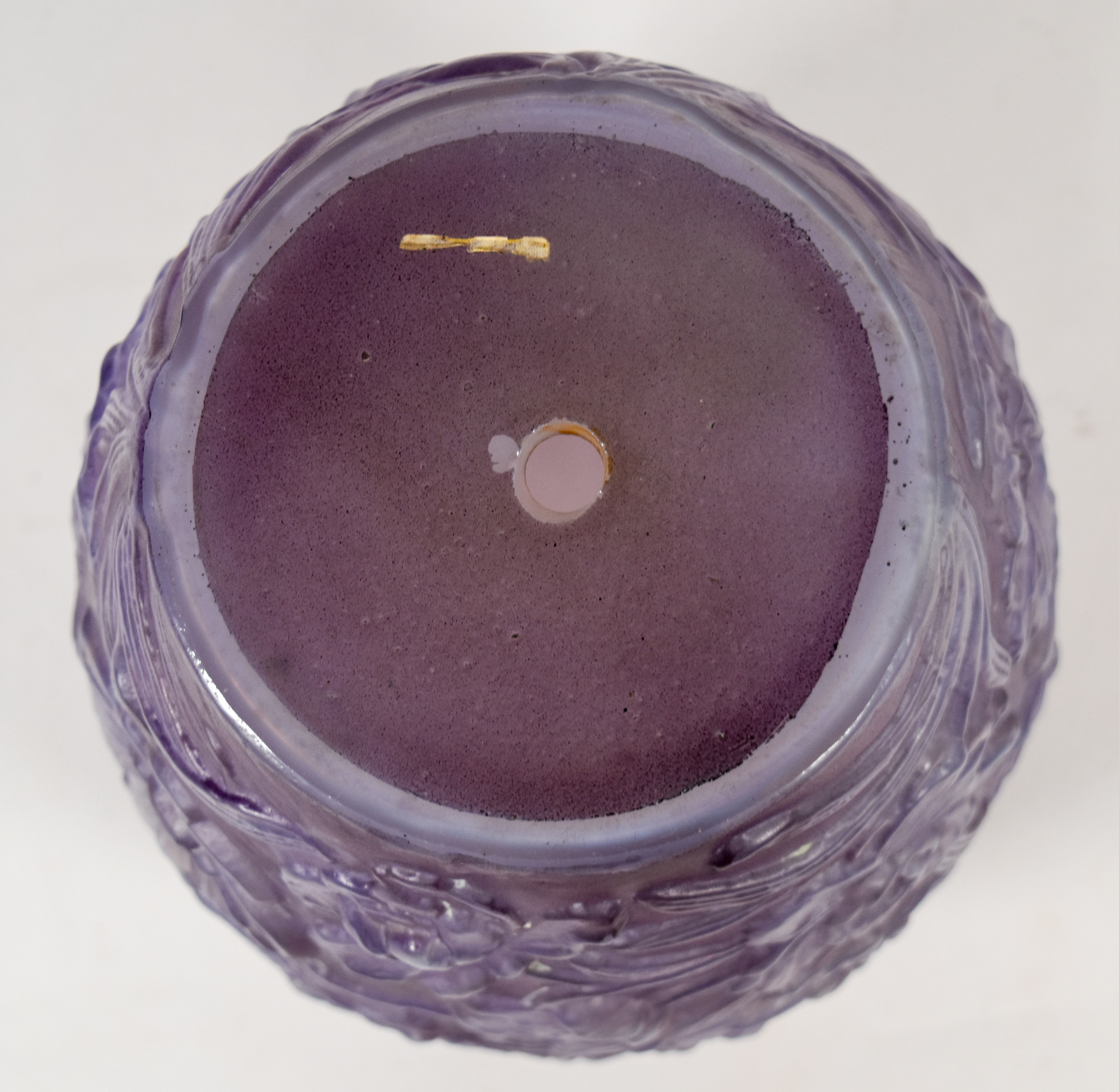 Phoenix Amethyst Opalescent Sculptured Glass Poppy Vase