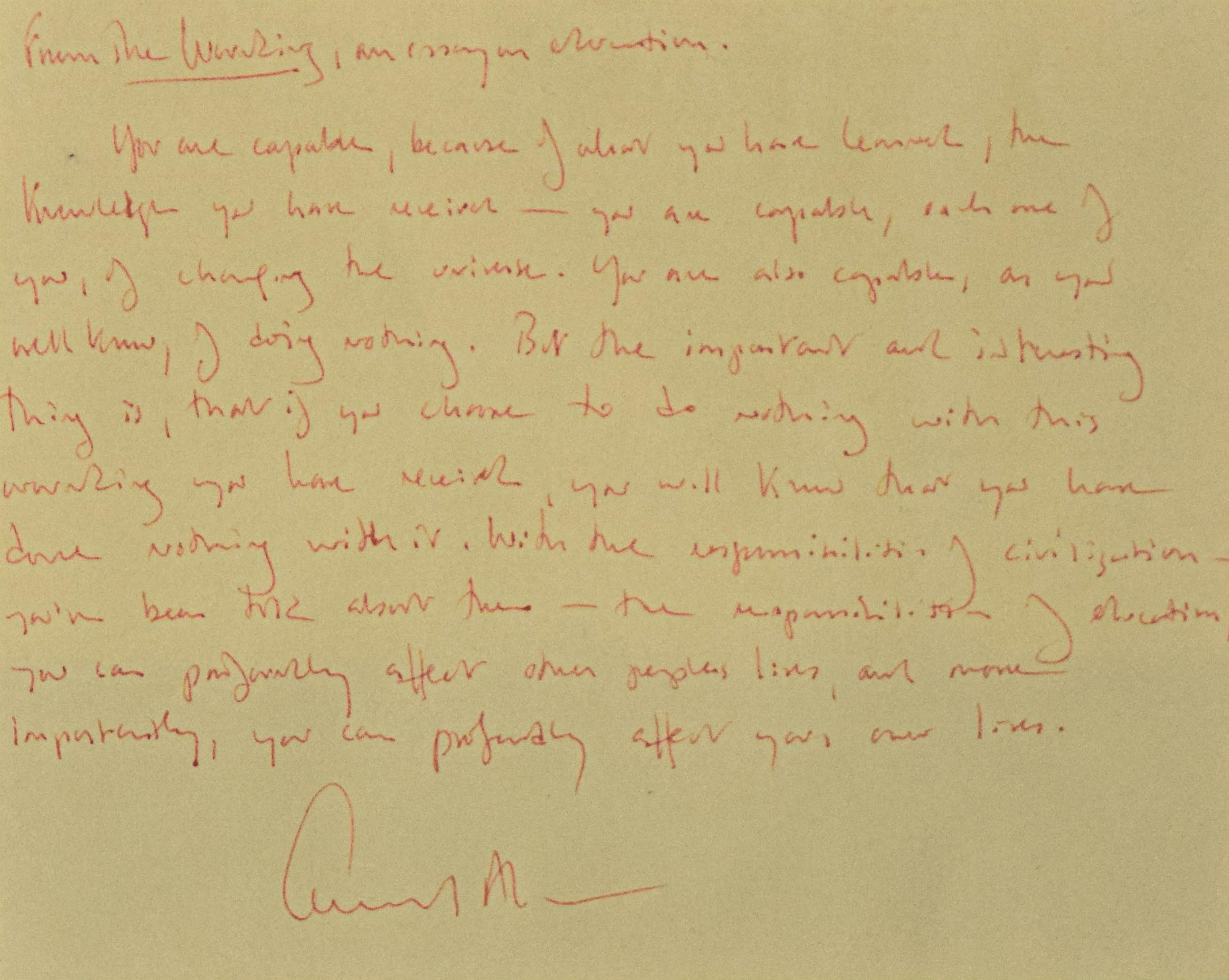 Edward Albee Ink on Paper Manuscript Excerpt From The Wrecking