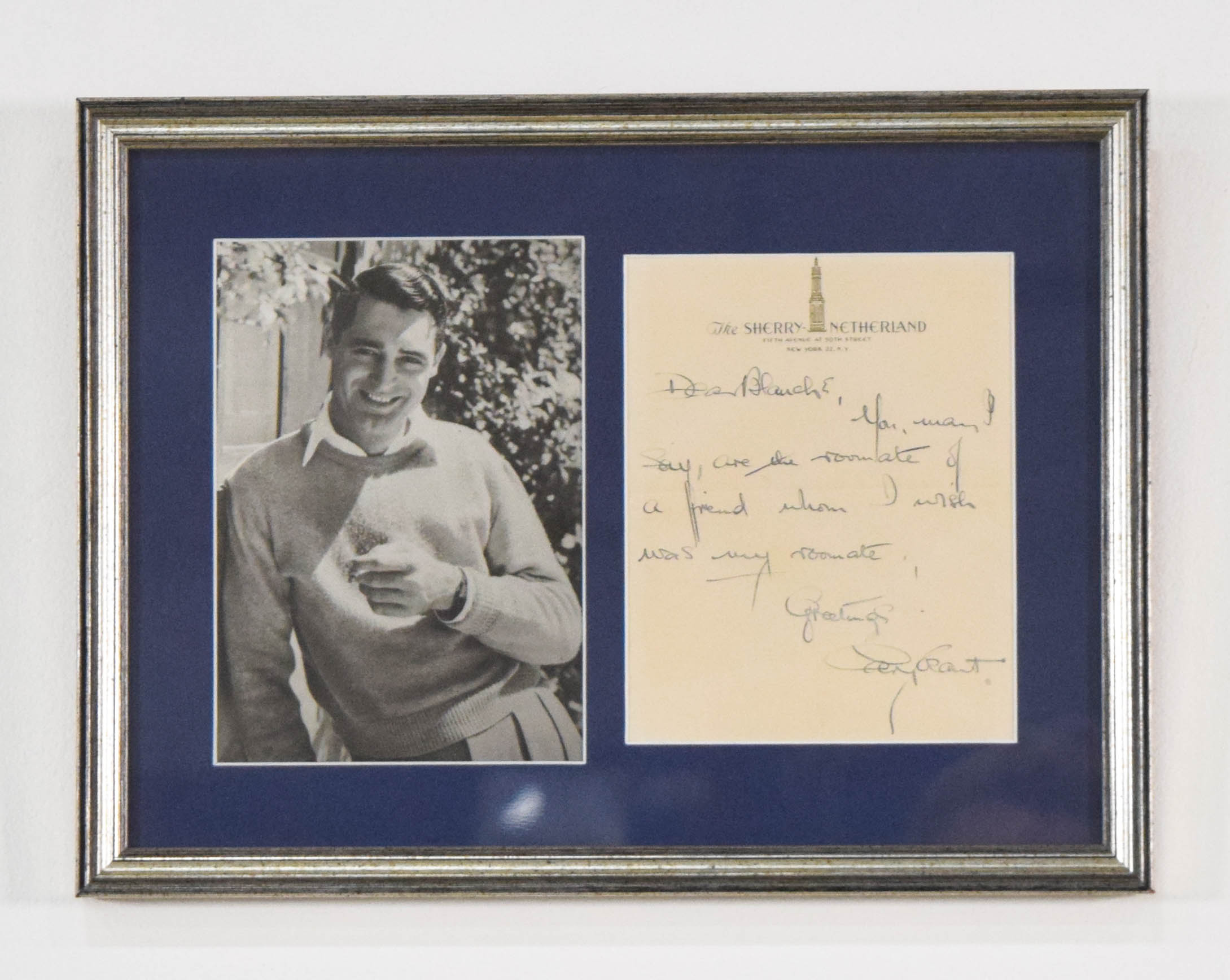 Cary Grant Autograph Letter and Photograph Display