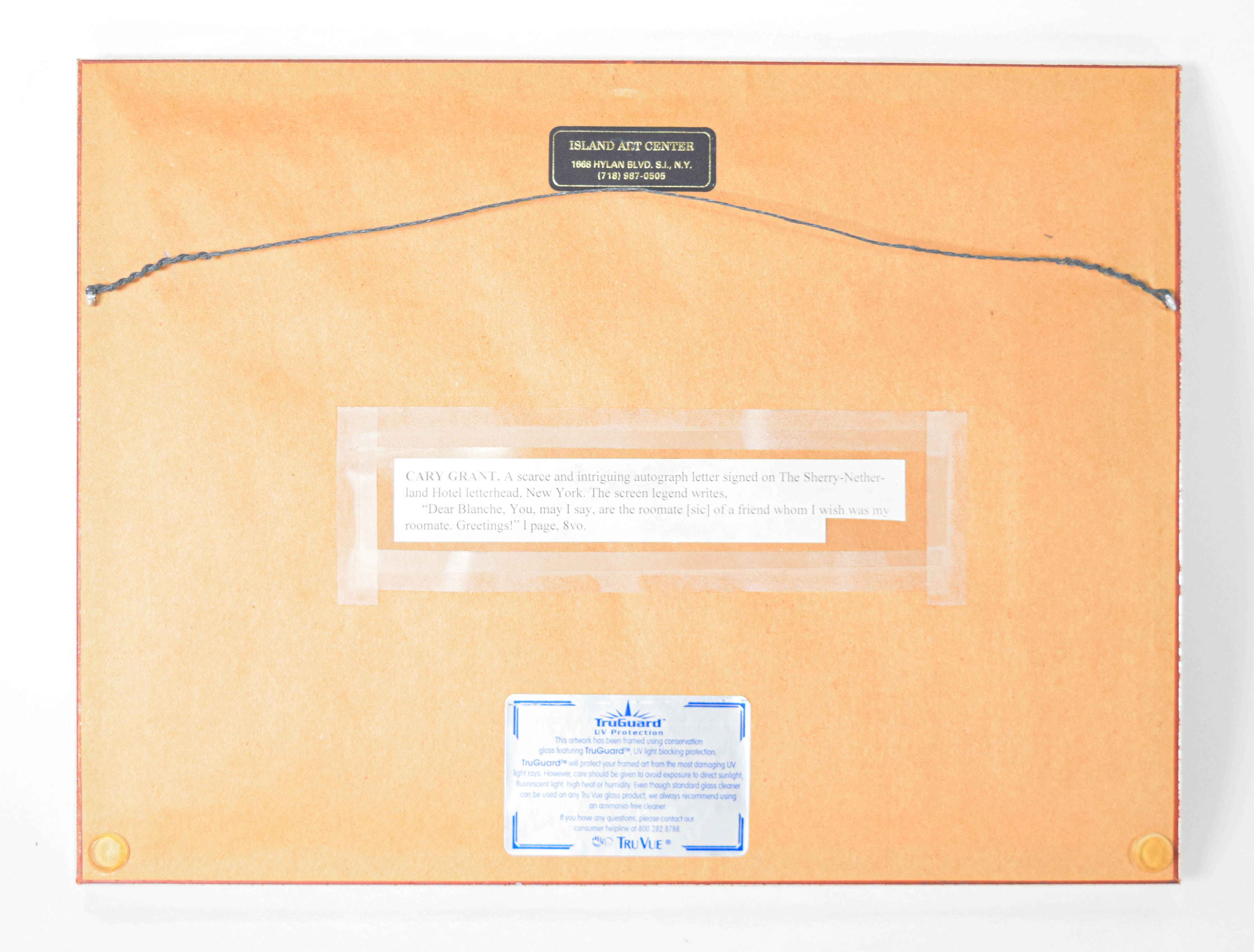 Cary Grant Autograph Letter and Photograph Display