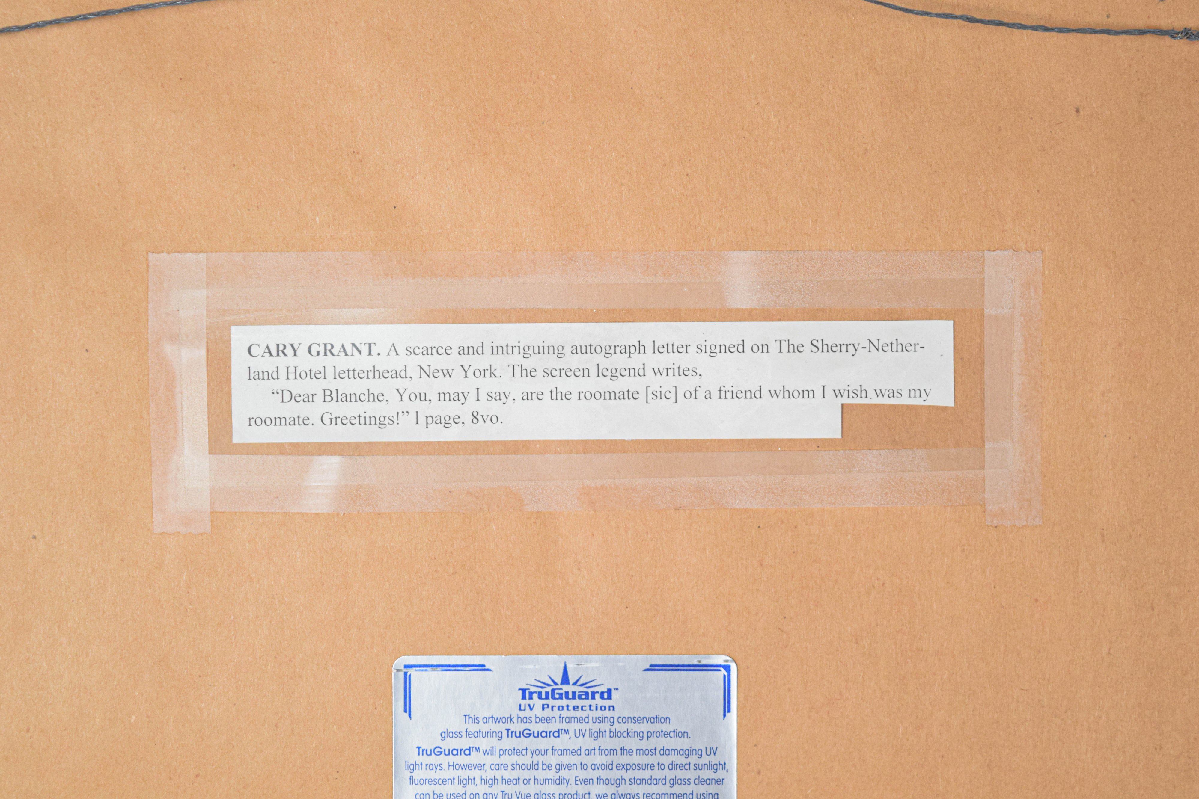 Cary Grant Autograph Letter and Photograph Display