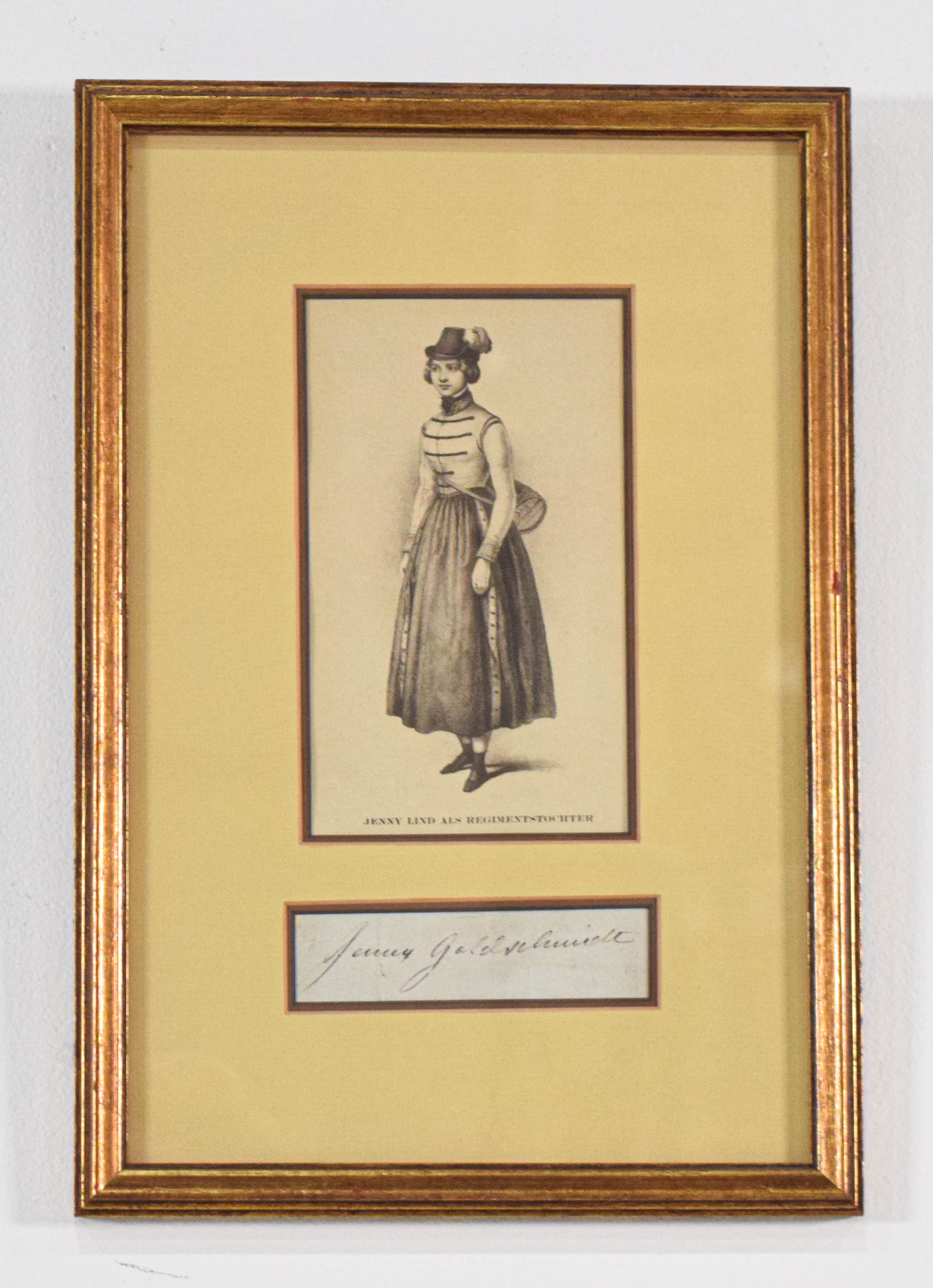 Jenny Goldschmidt Autograph and Jenny Lind Lithograph