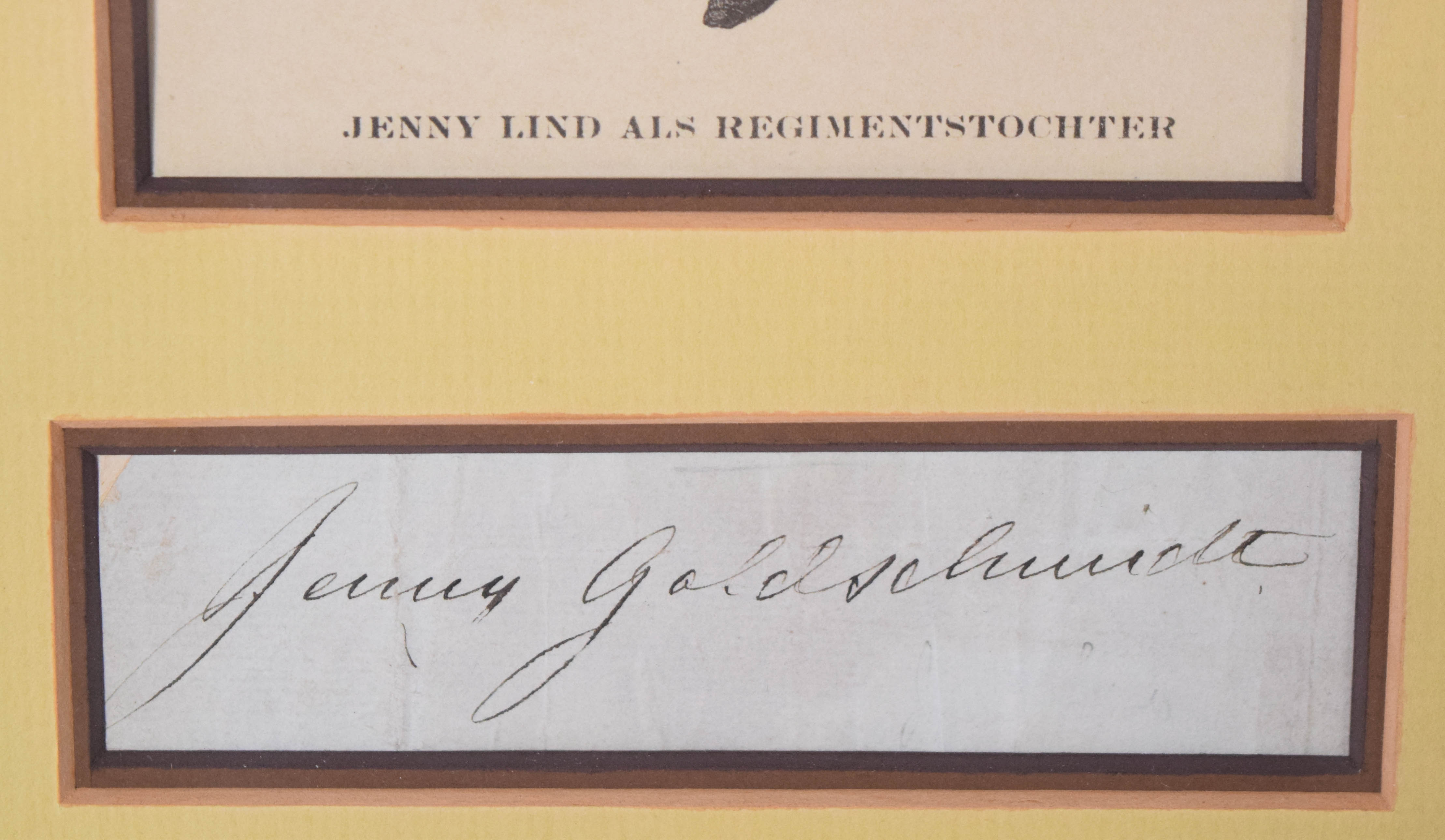 Jenny Goldschmidt Autograph and Jenny Lind Lithograph