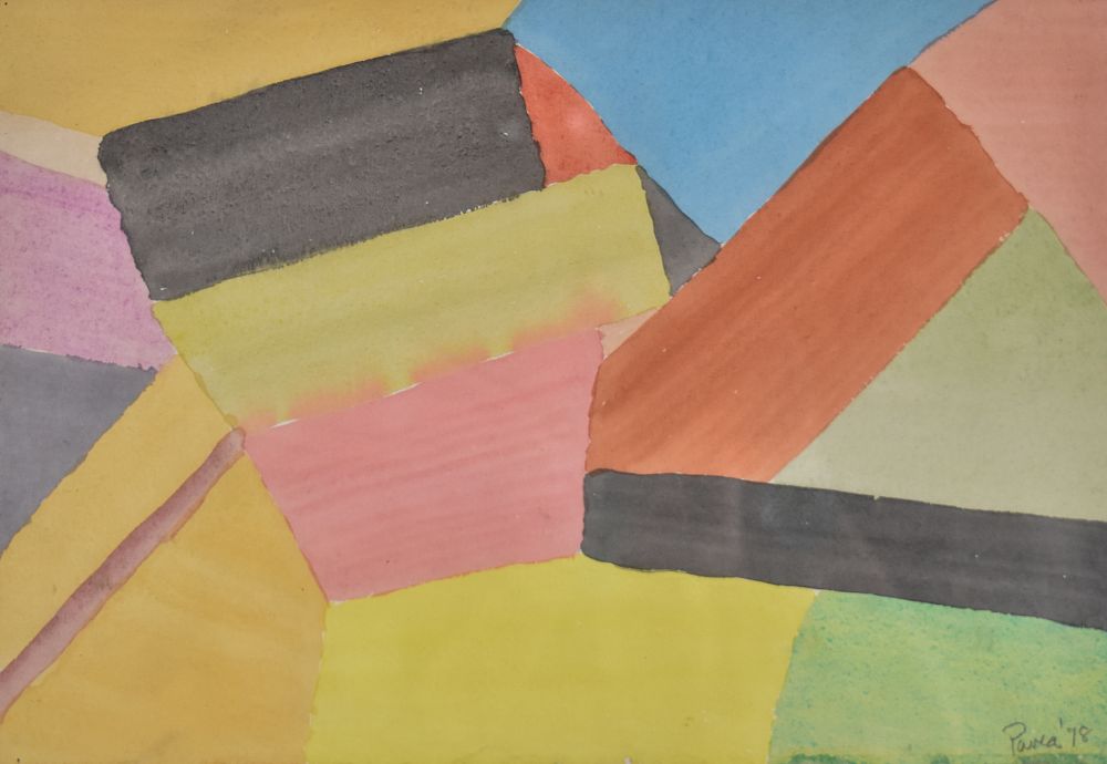 Lot 408: Phillip Pavia Watercolor Abstract Composition