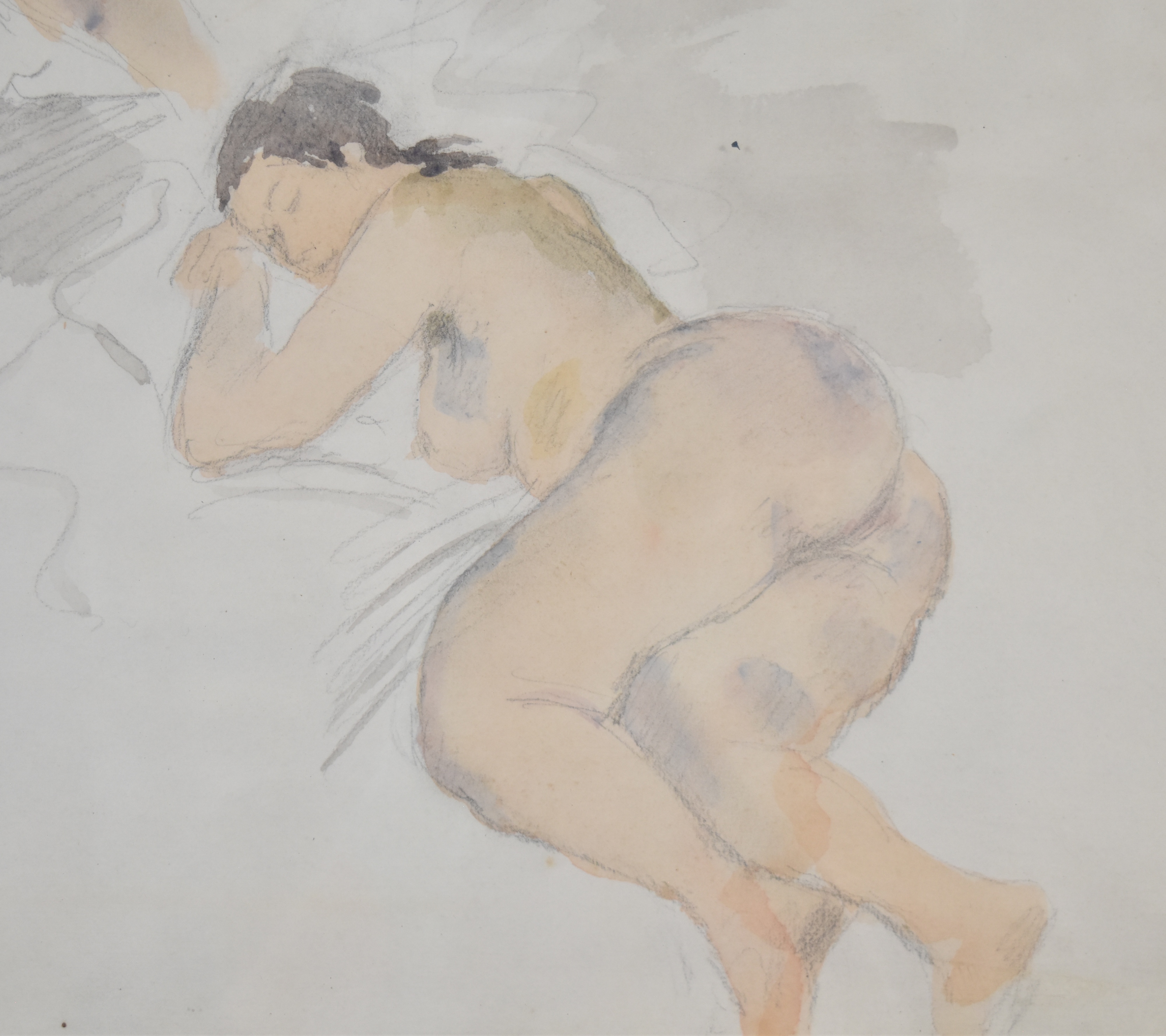 Raphael Soyer Watercolor and Graphite on Paper Four Female Nudes