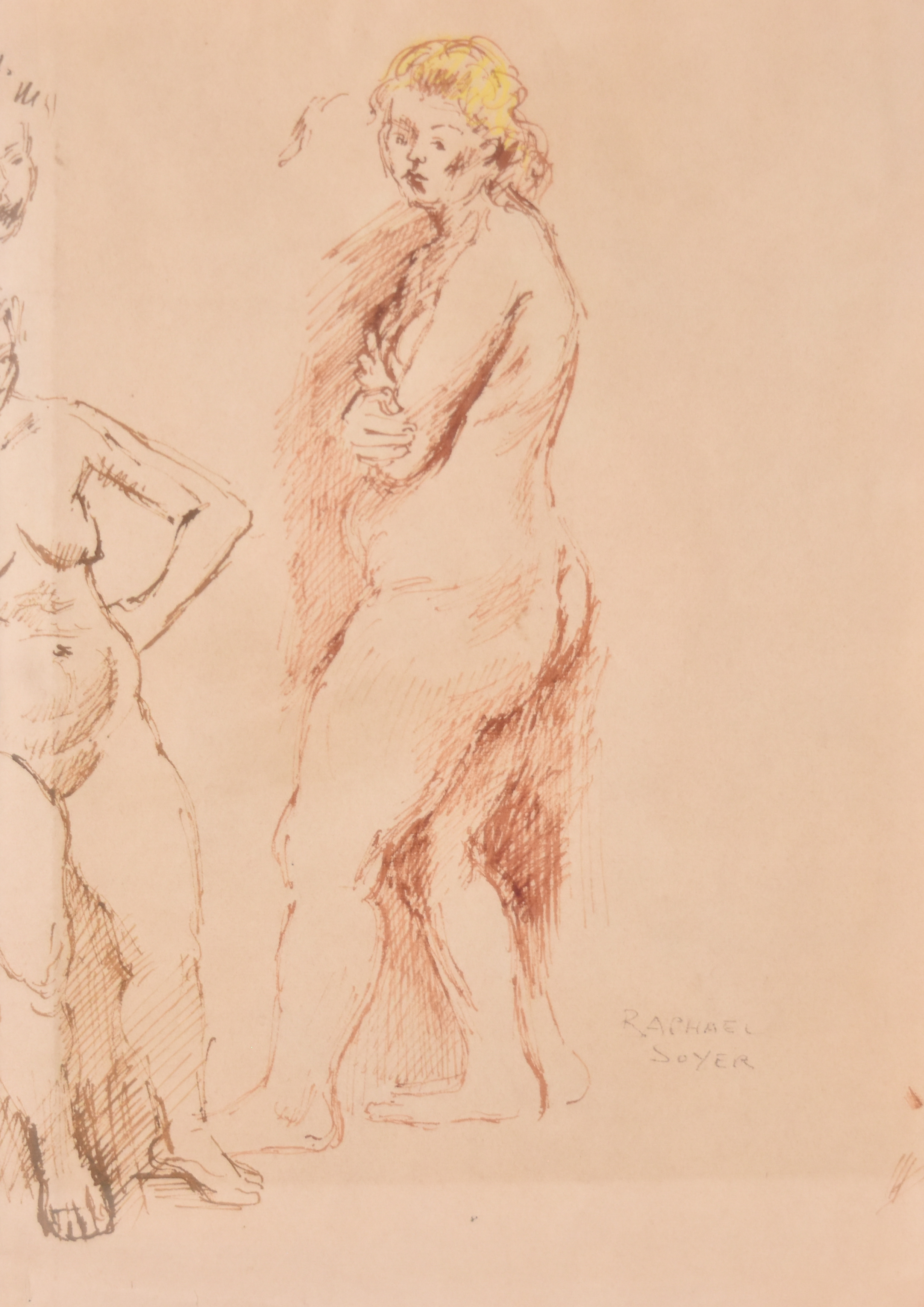 Raphael Soyer Pen and Ink Female Nude Studies