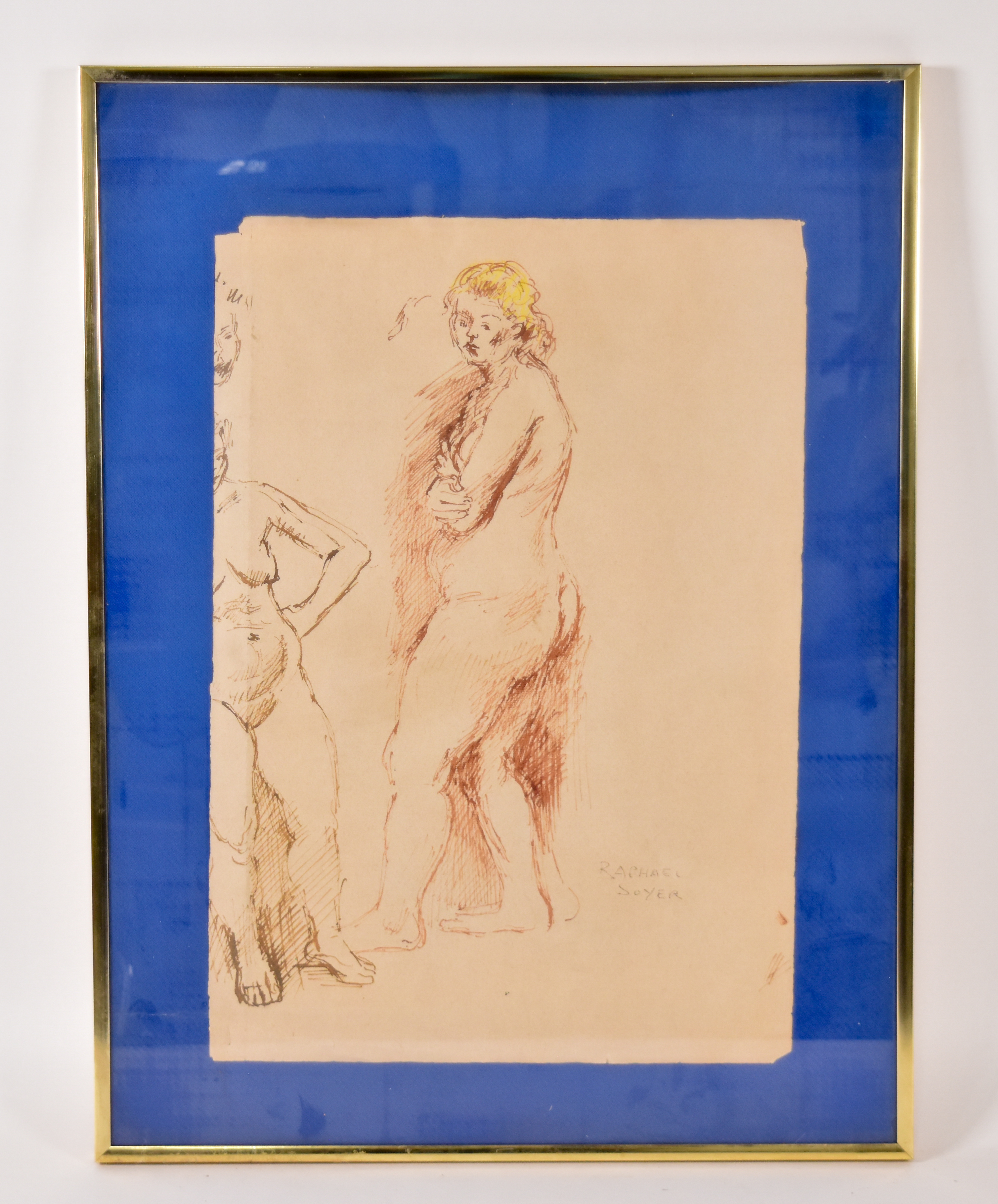 Raphael Soyer Pen and Ink Female Nude Studies