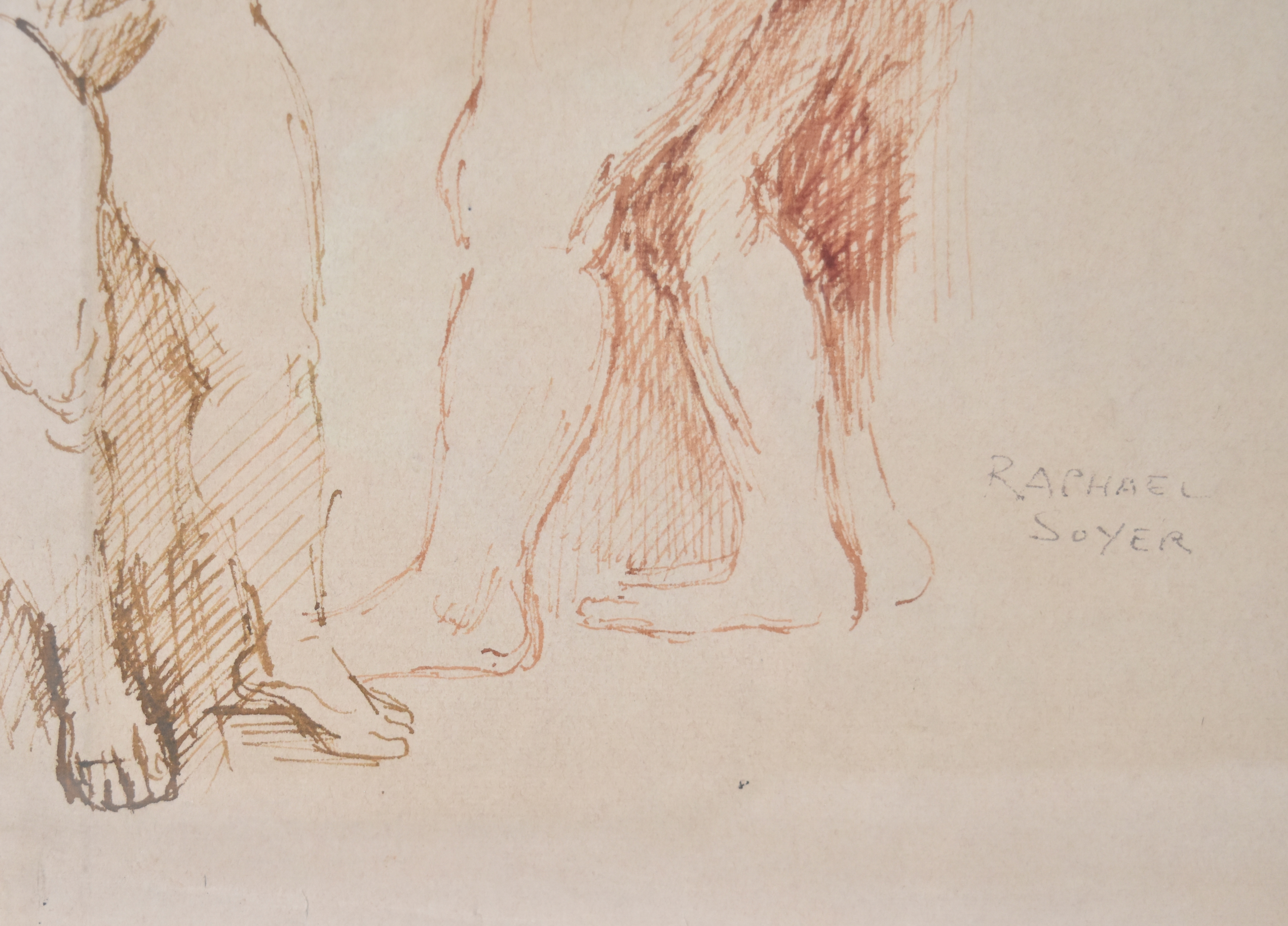 Raphael Soyer Pen and Ink Female Nude Studies