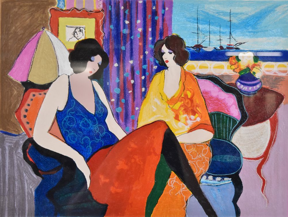 Lot 291: Itzchak Tarkay Serigraph Seaside Parlor