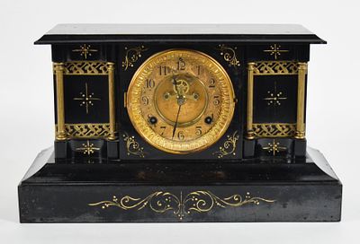 Waterbury Clock Victorian Ebonized Wood Mantel Clock. Waterbury Clock Victorian mantel clock 