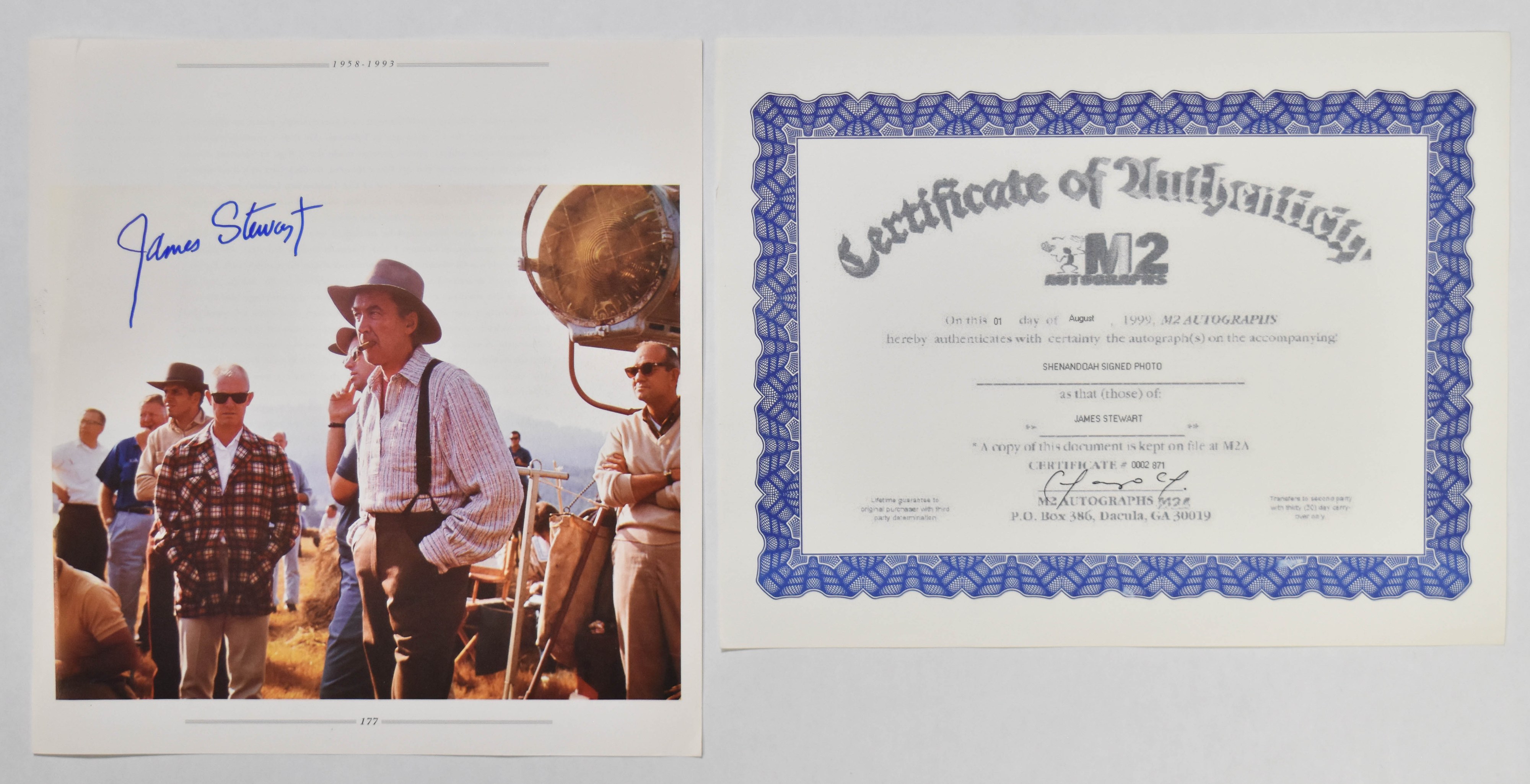 4 James Stewart and Monte Hale Signed Promotional Photographs