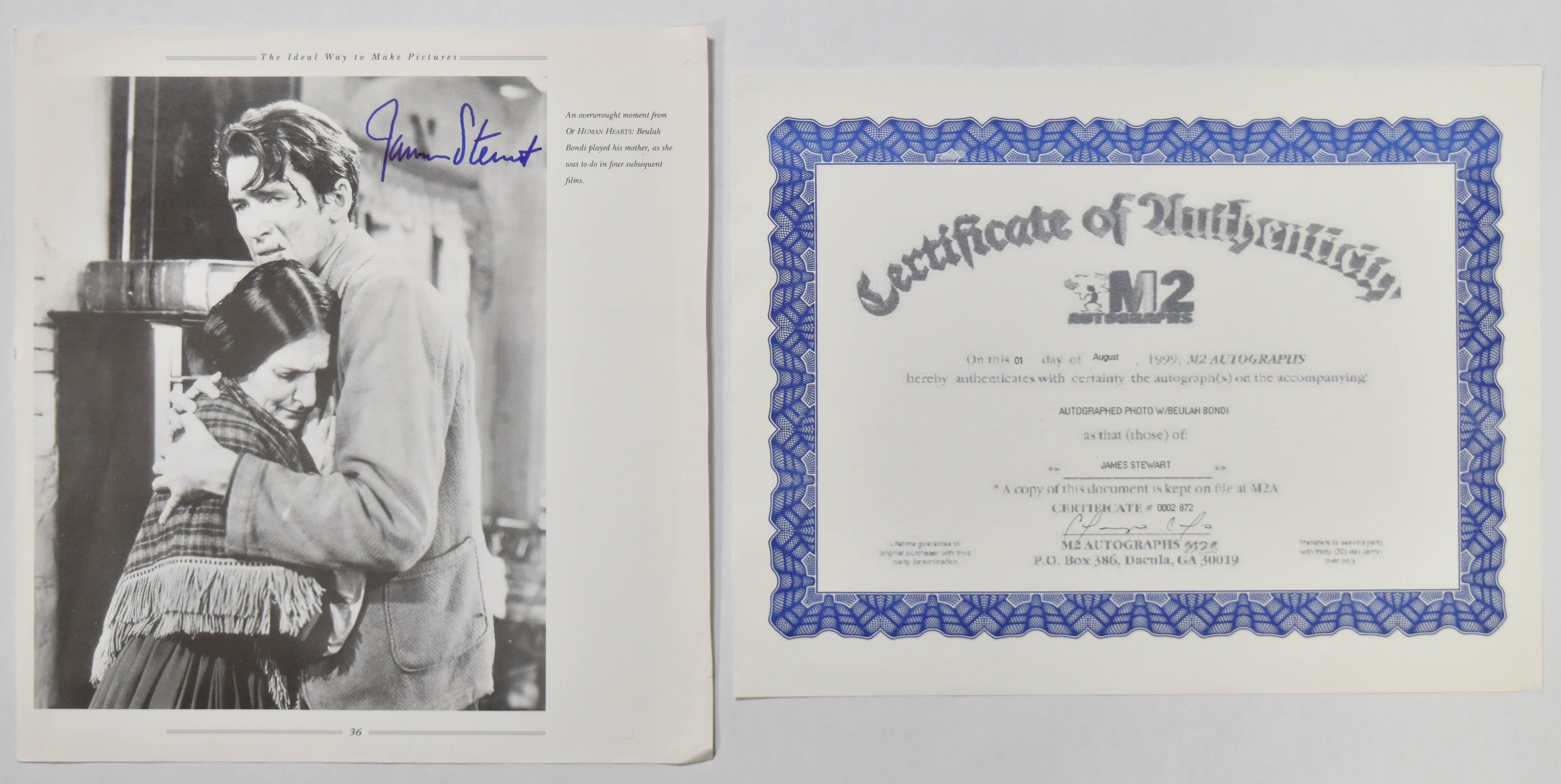 4 James Stewart and Monte Hale Signed Promotional Photographs