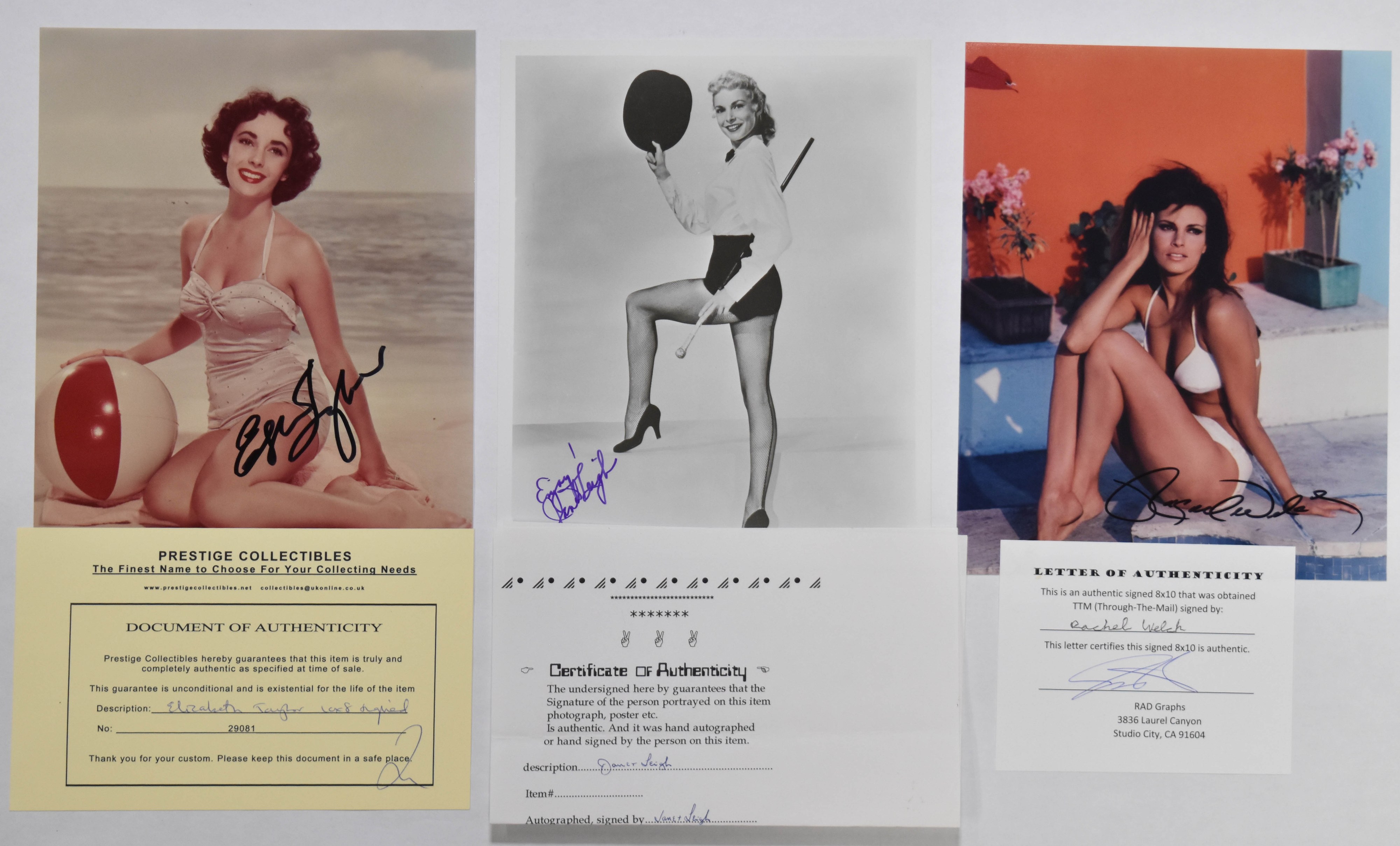 7 Signed Photographs of Prominent Actresses