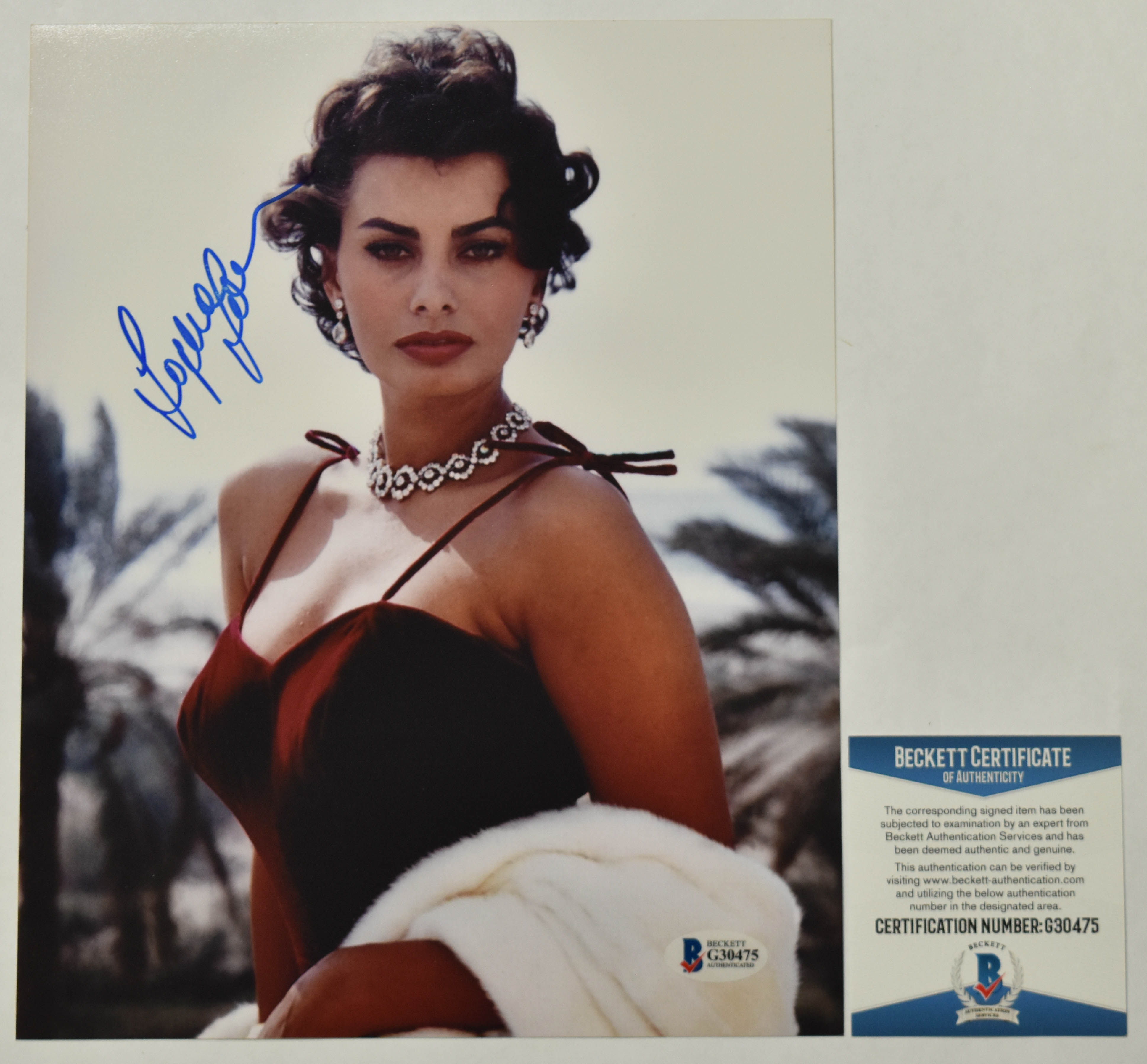2 Sophia Loren Autographed Color Photographs