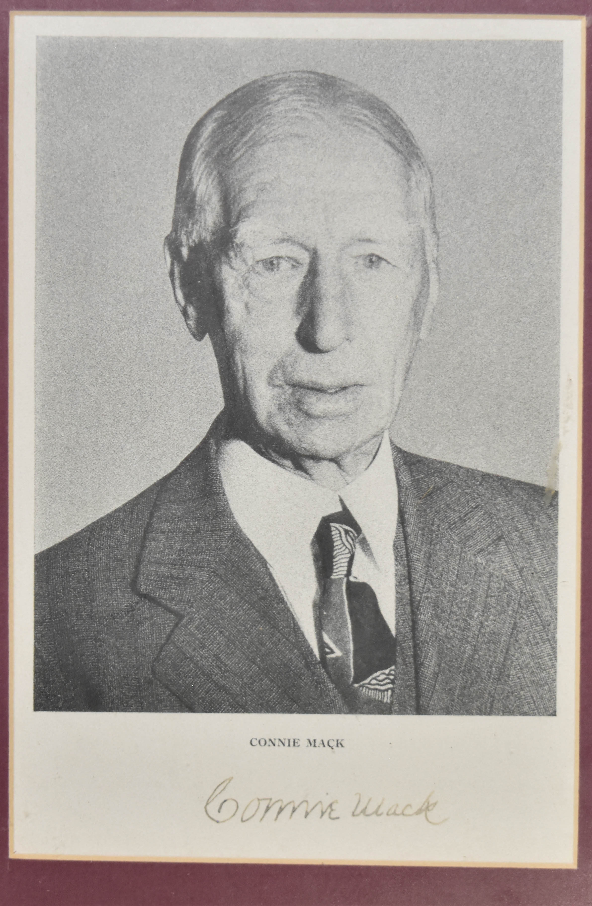 Black and White Photographic Print Connie Mack