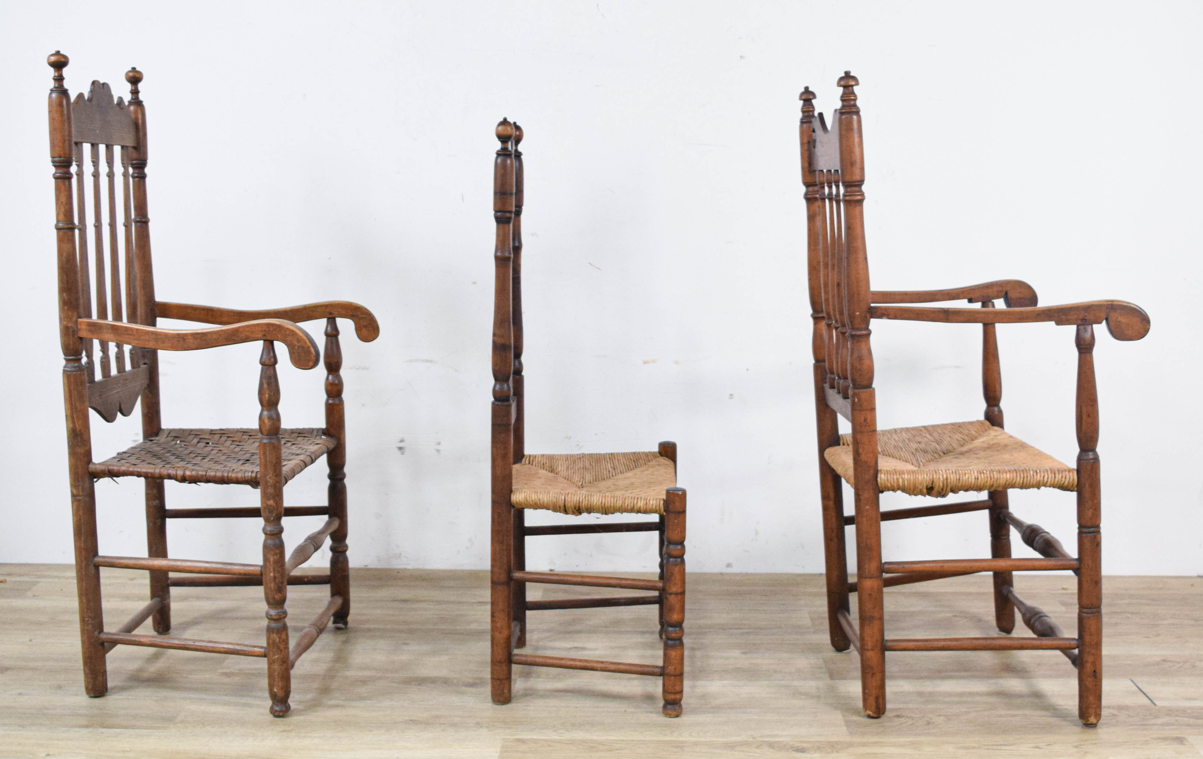 3 William & Mary Banister Back Chairs