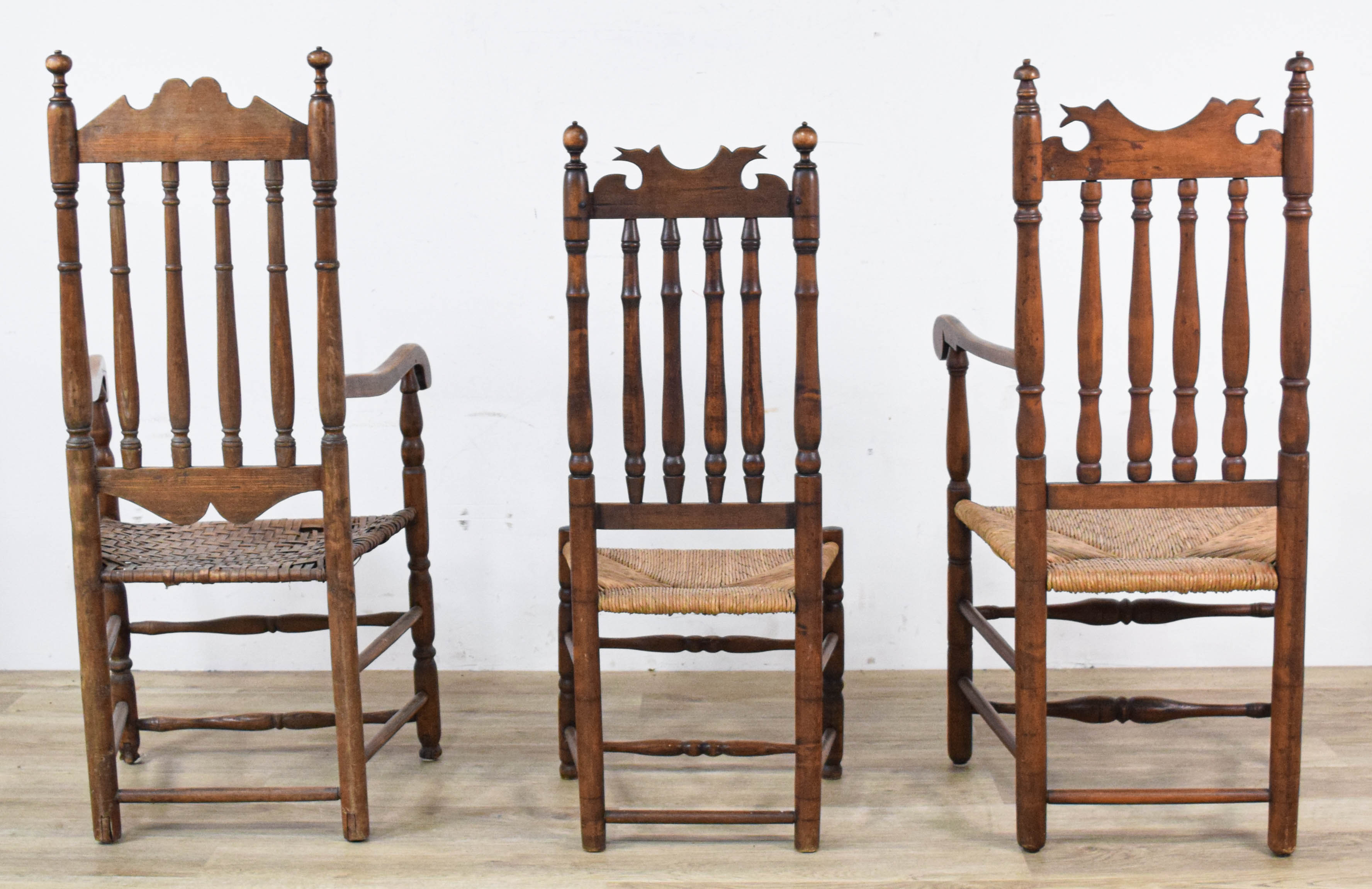 3 William & Mary Banister Back Chairs