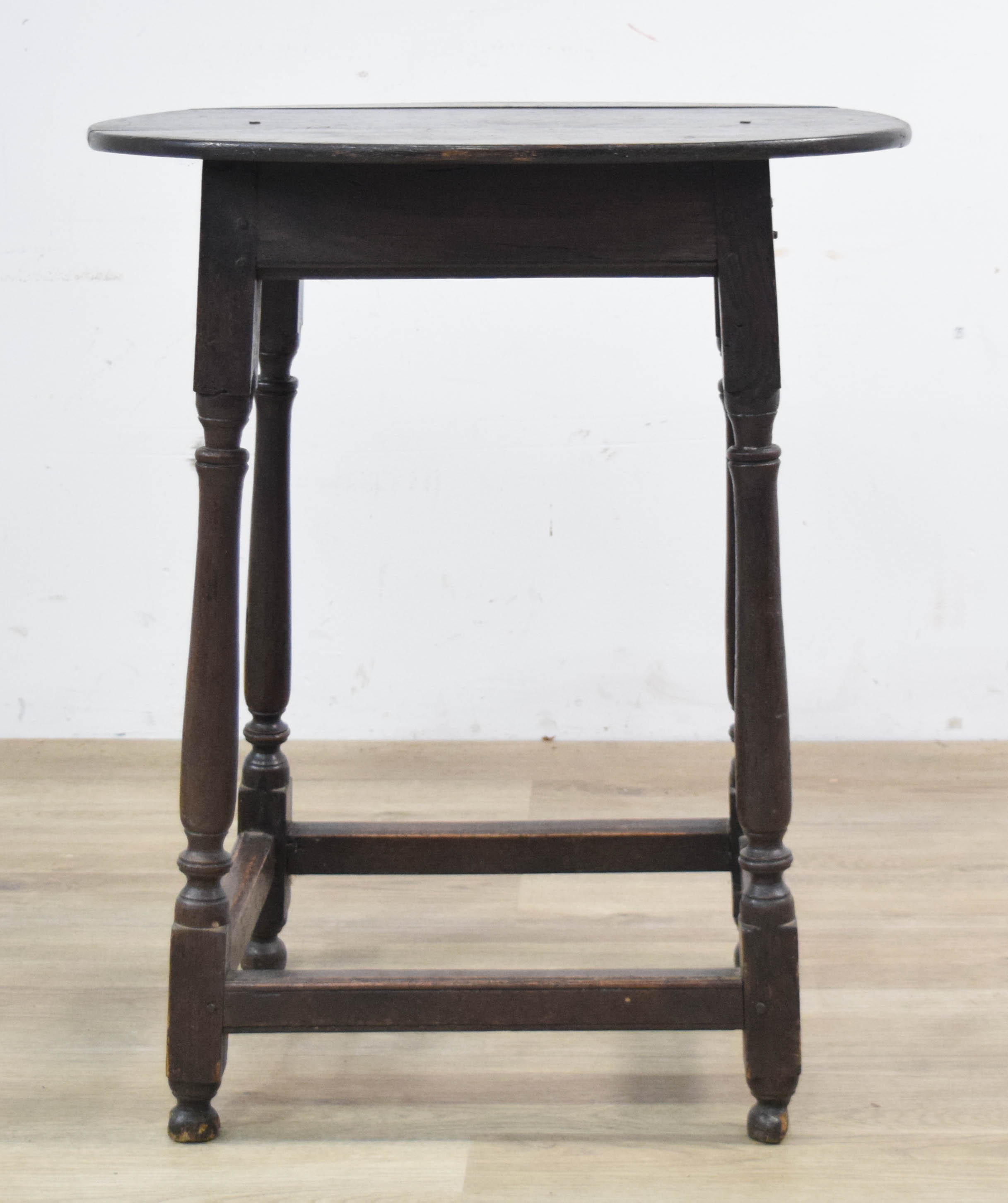 Provincial Oak Tavern Table With Baluster-Turned Legs