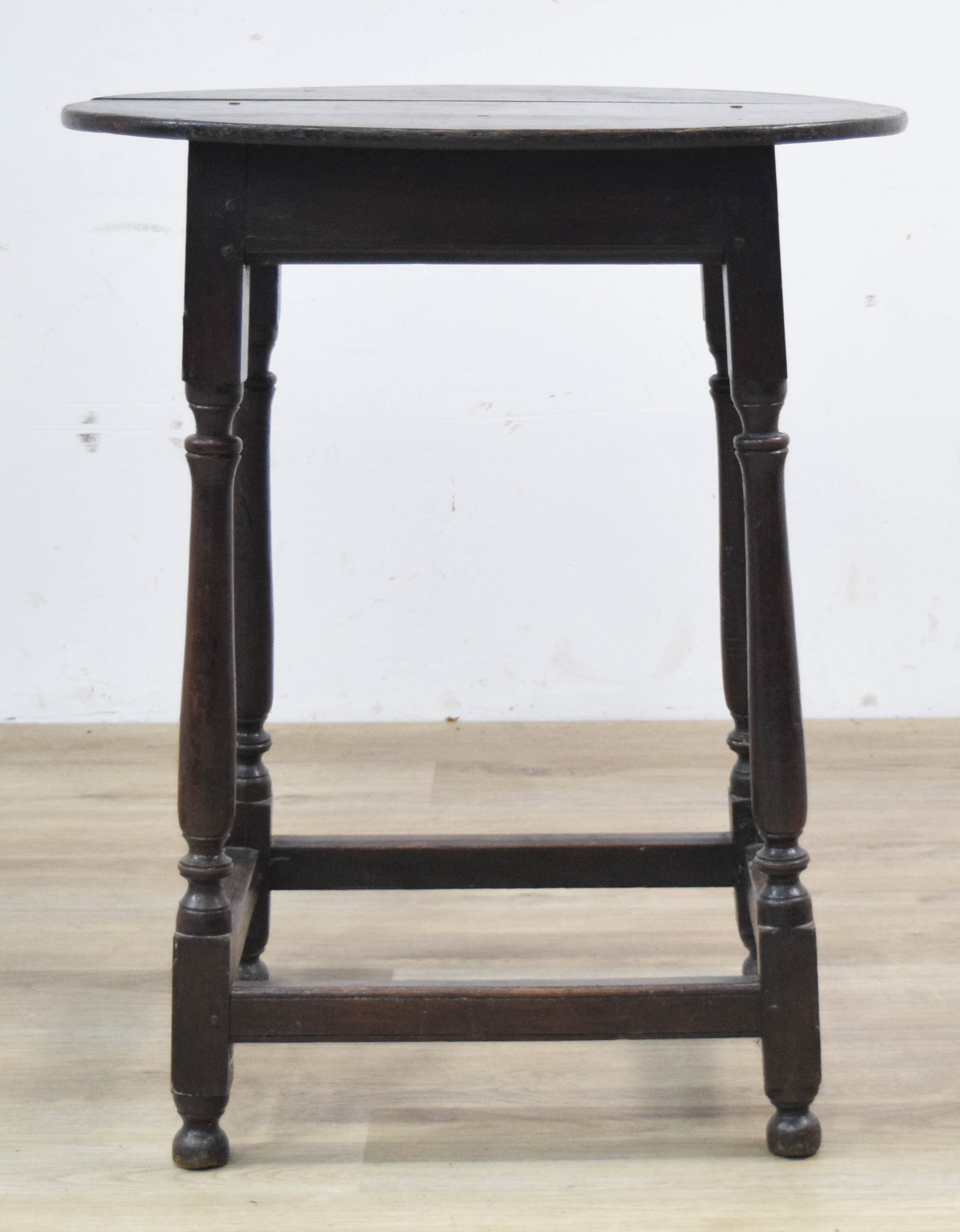 Provincial Oak Tavern Table With Baluster-Turned Legs