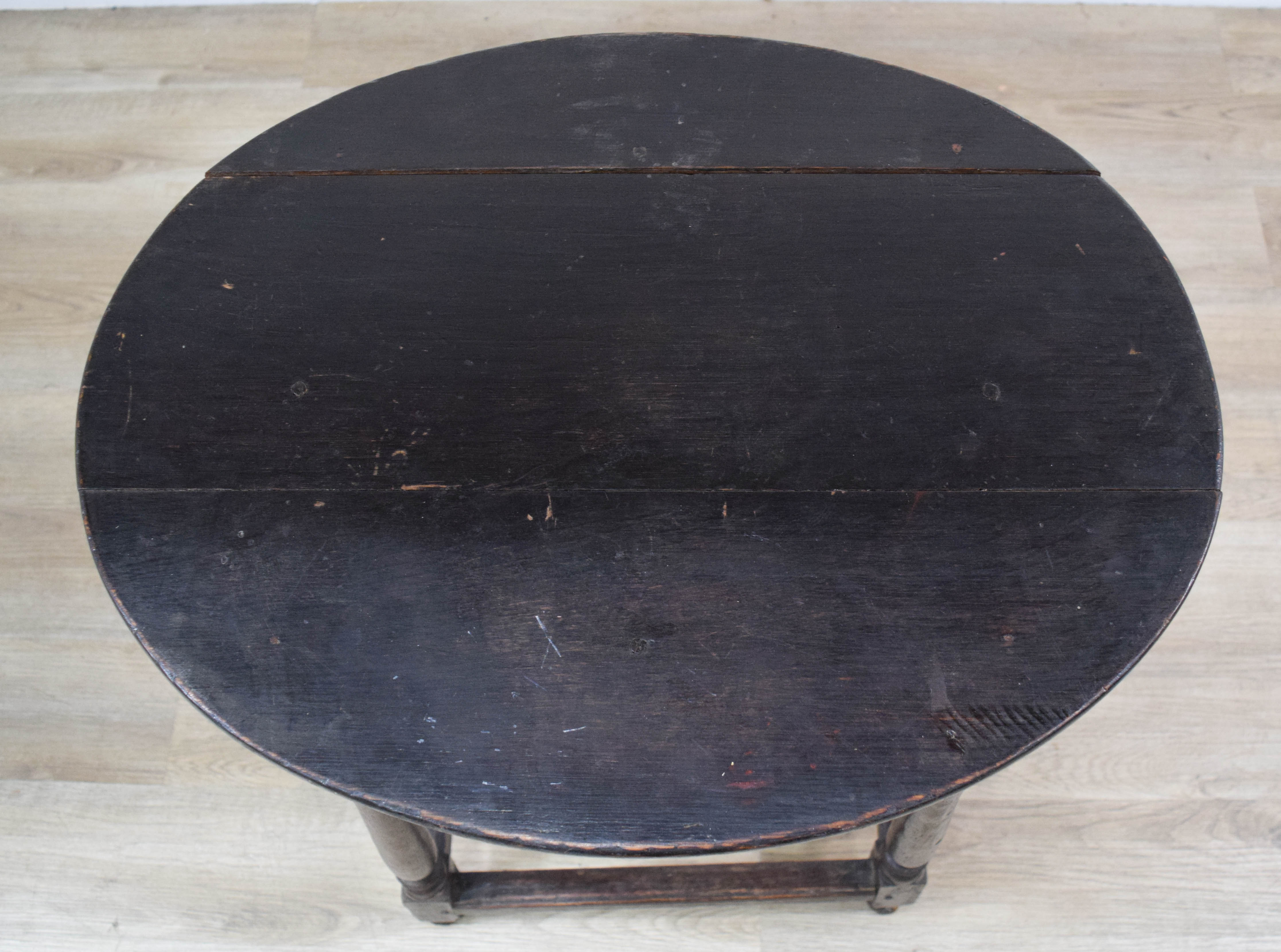 Provincial Oak Tavern Table With Baluster-Turned Legs
