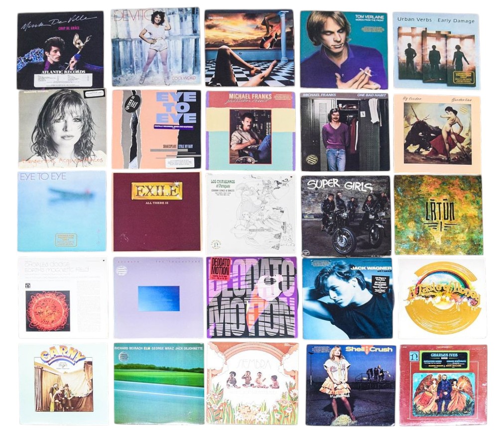 25 Vintage Vinyl LP Records Featuring Rock Jazz and New Wave
