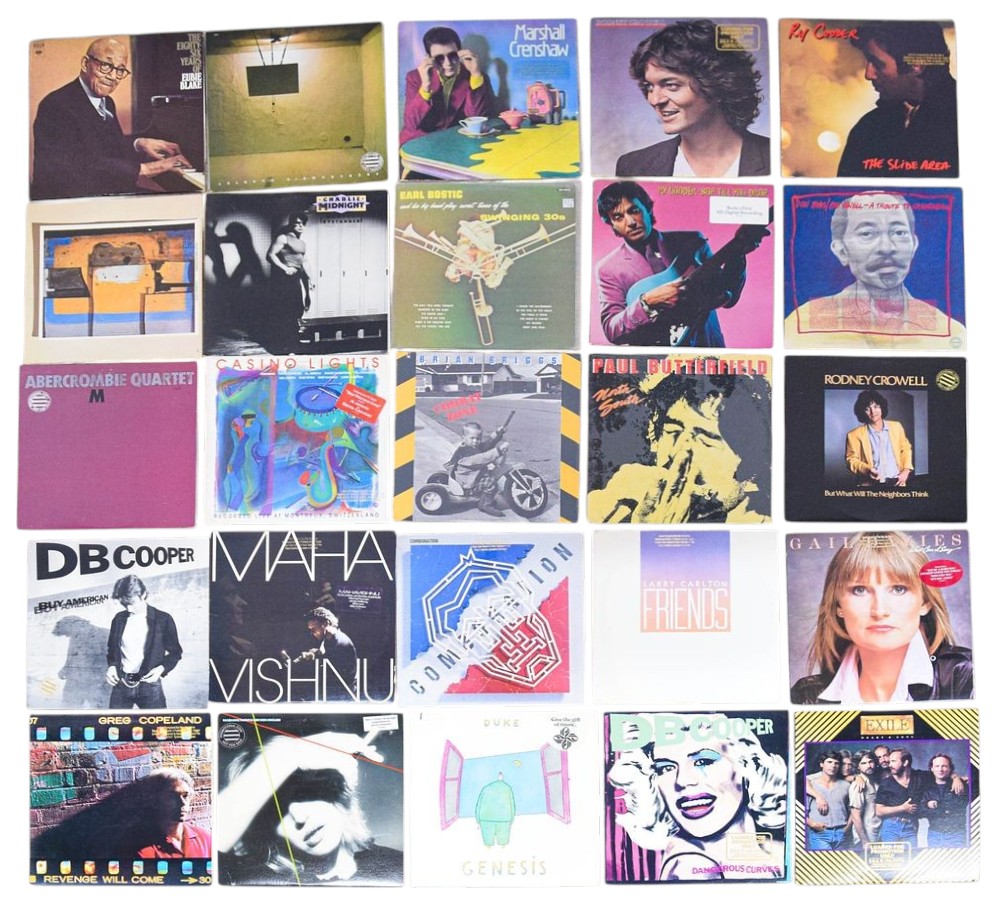 25 Vinyl LP Records featuring Jazz, Rock, and New Wave Titles
